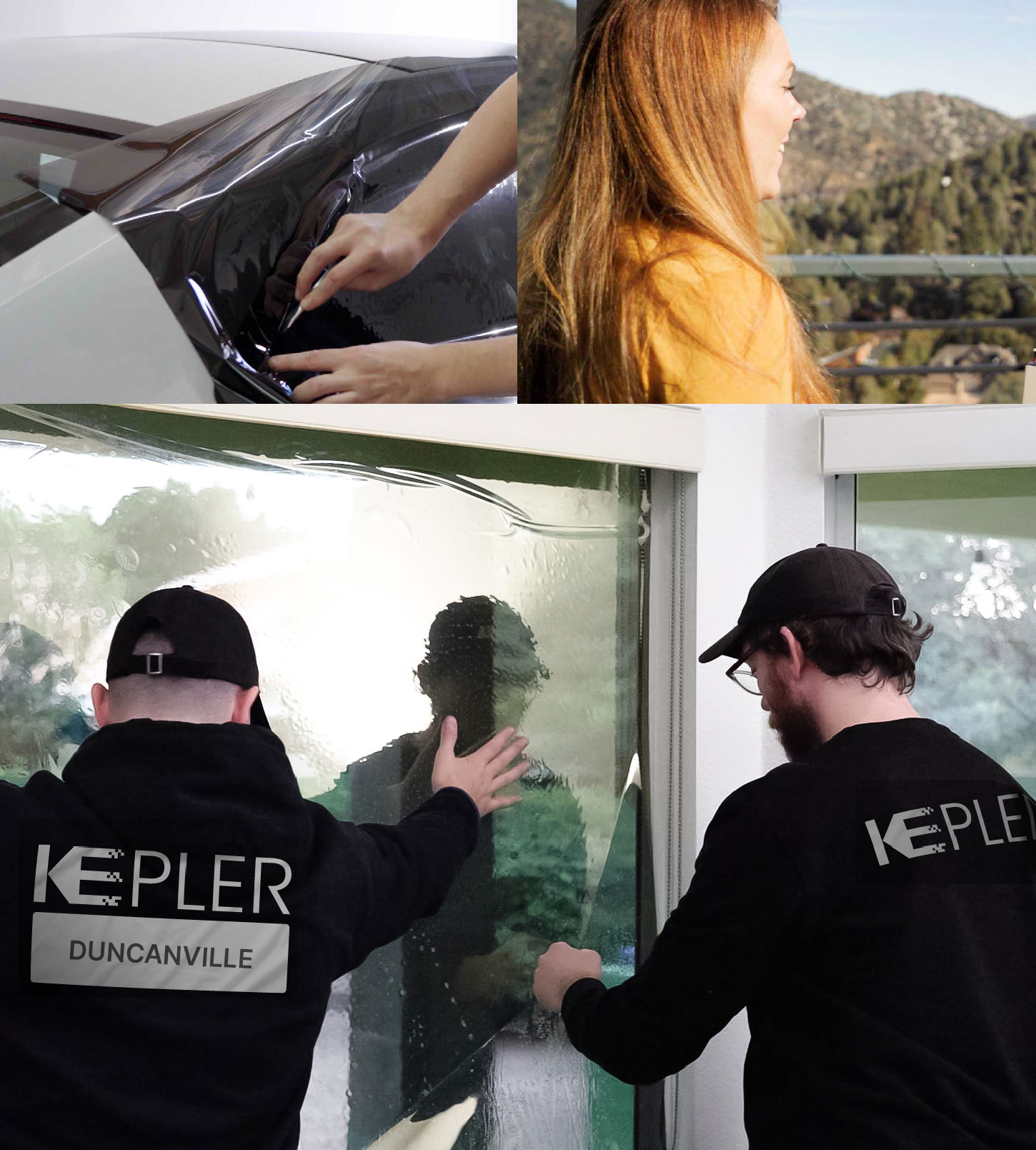 Kepler Technician Installing High-tech Window Tint to Home in Duncanville