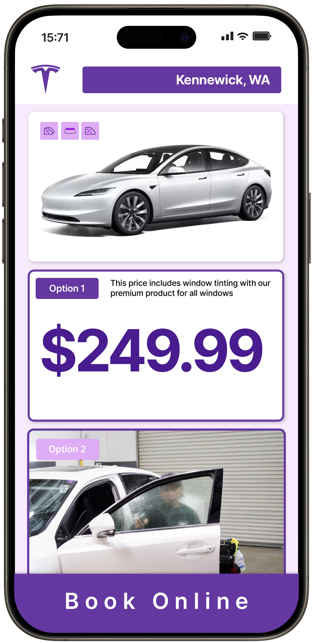 View Competitive Tesla Window Tinting Prices in Kennewick, Washington