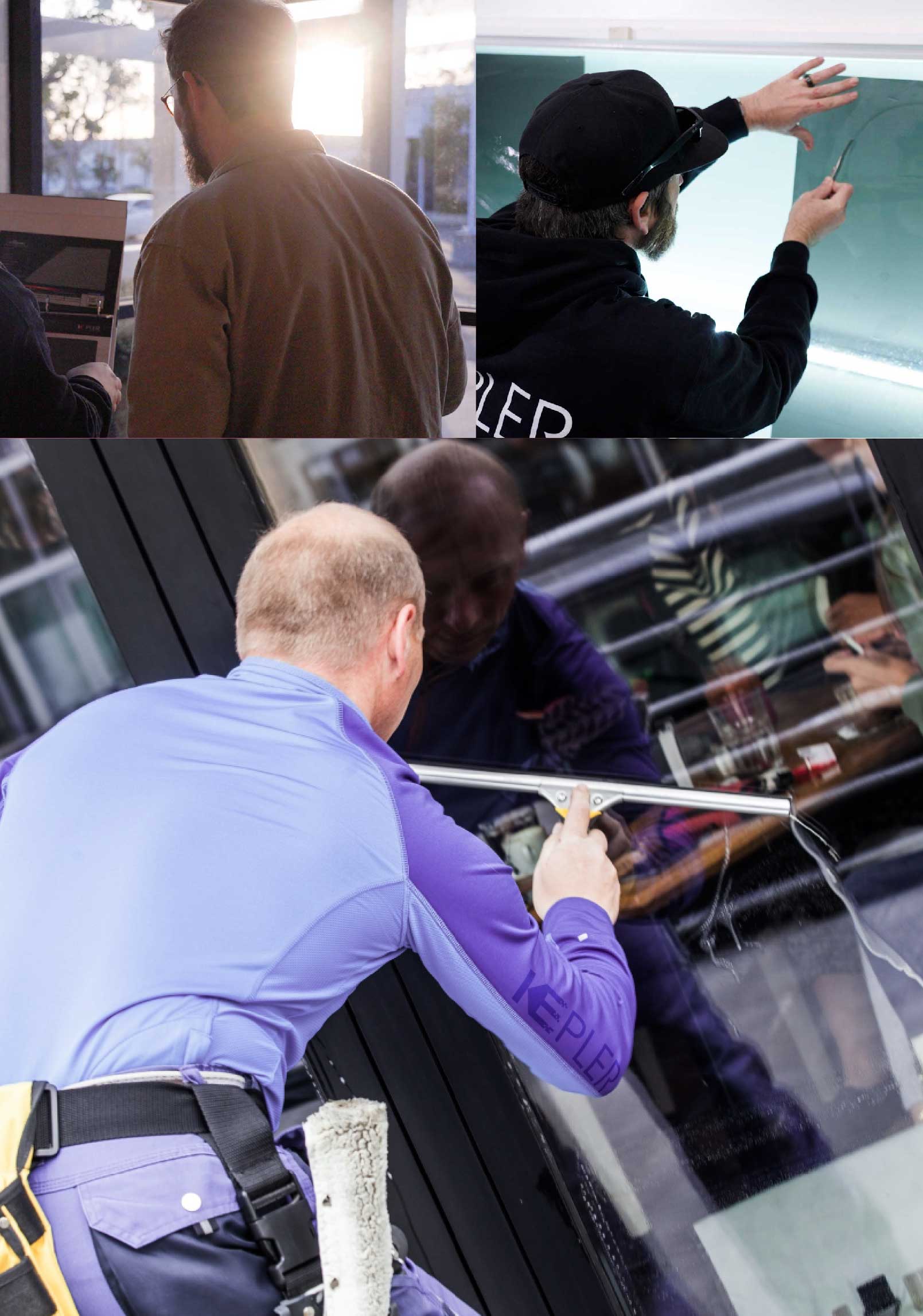 Kepler Expert Applying Anti-Graffiti Window Film to a Grand Rapids Shop Front