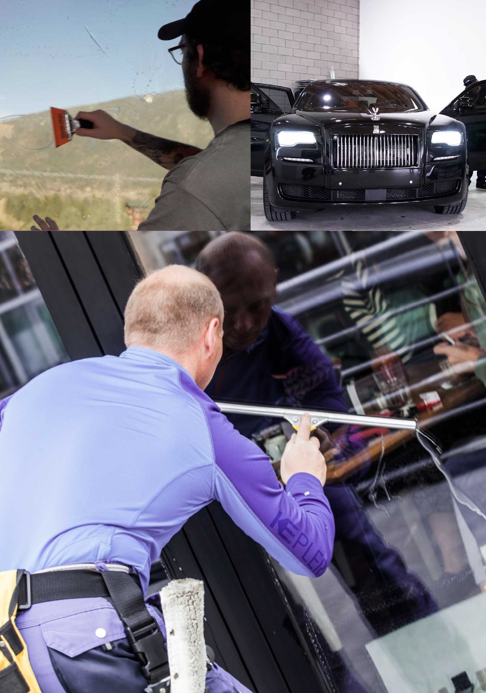 Kepler Expert Applying Anti-Graffiti Window Film to a Waltham Shop Front