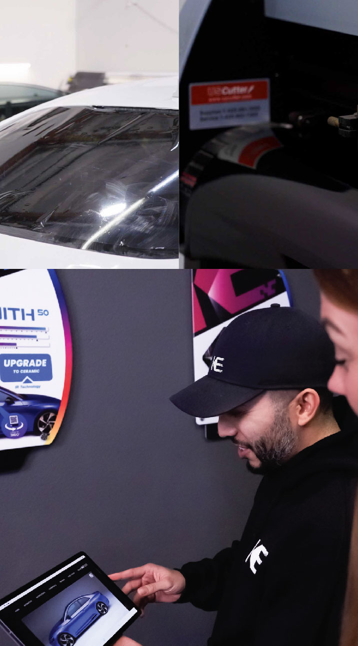 Kepler Dealer Showing Car Window Film Options to Customer in Huntington Park, California