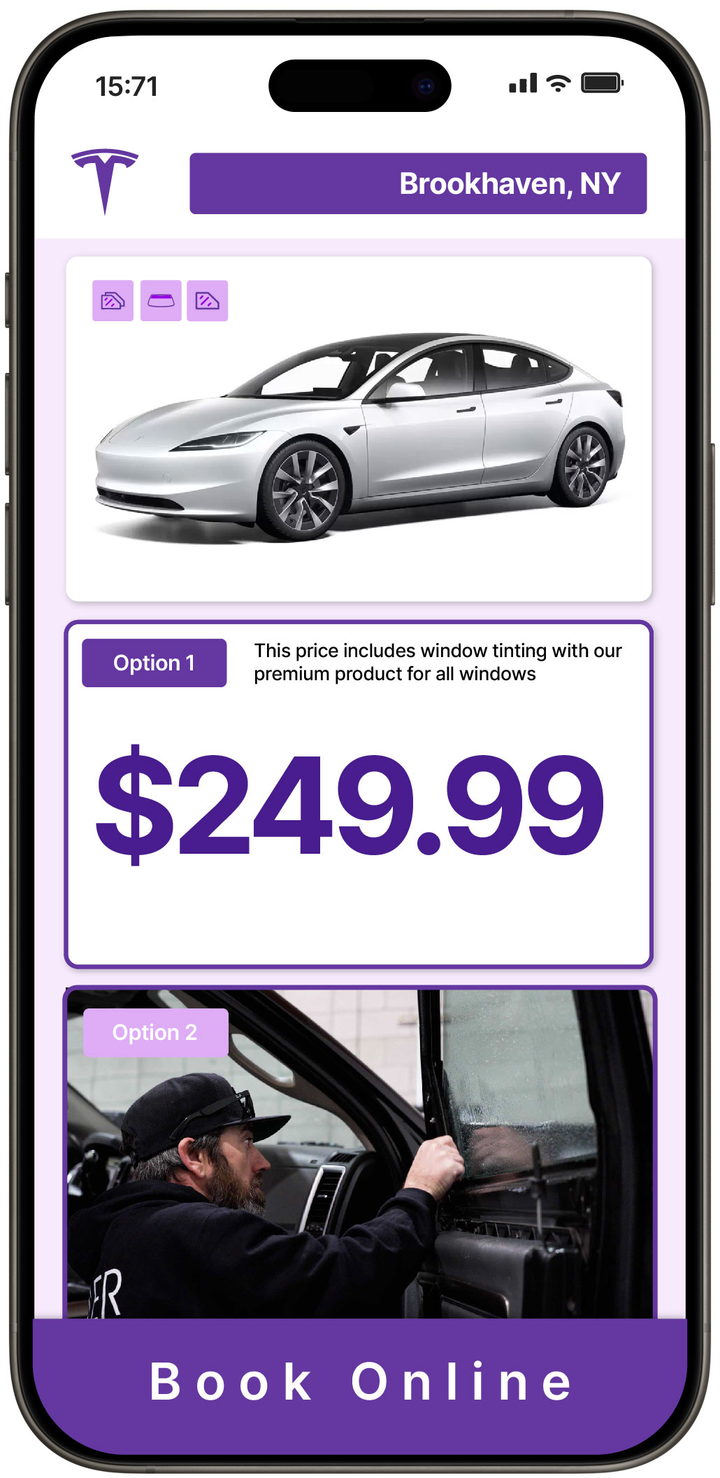 View Reasonable Tesla Window Tinting Prices in Brookhaven, New York