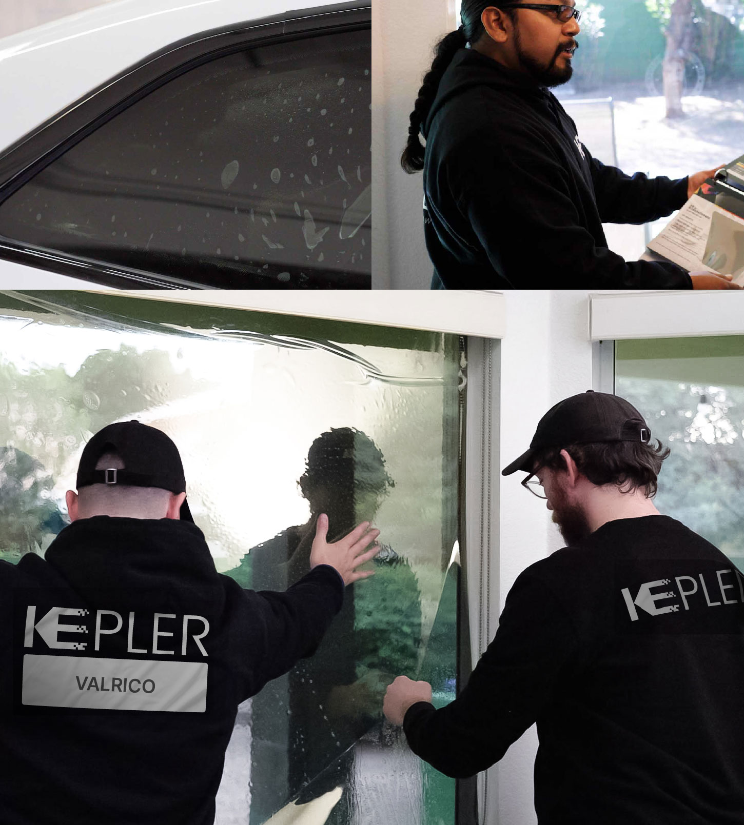 Kepler Technician Fitting Ceramic Window Tint to Home in Valrico