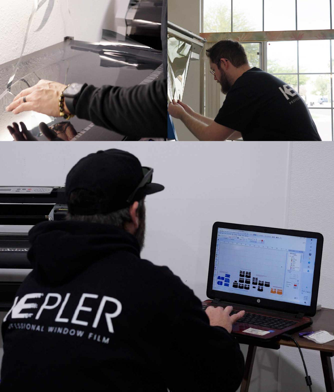 Ceramic Window Tinting Expert Cutting Film in Fairfield, Ohio