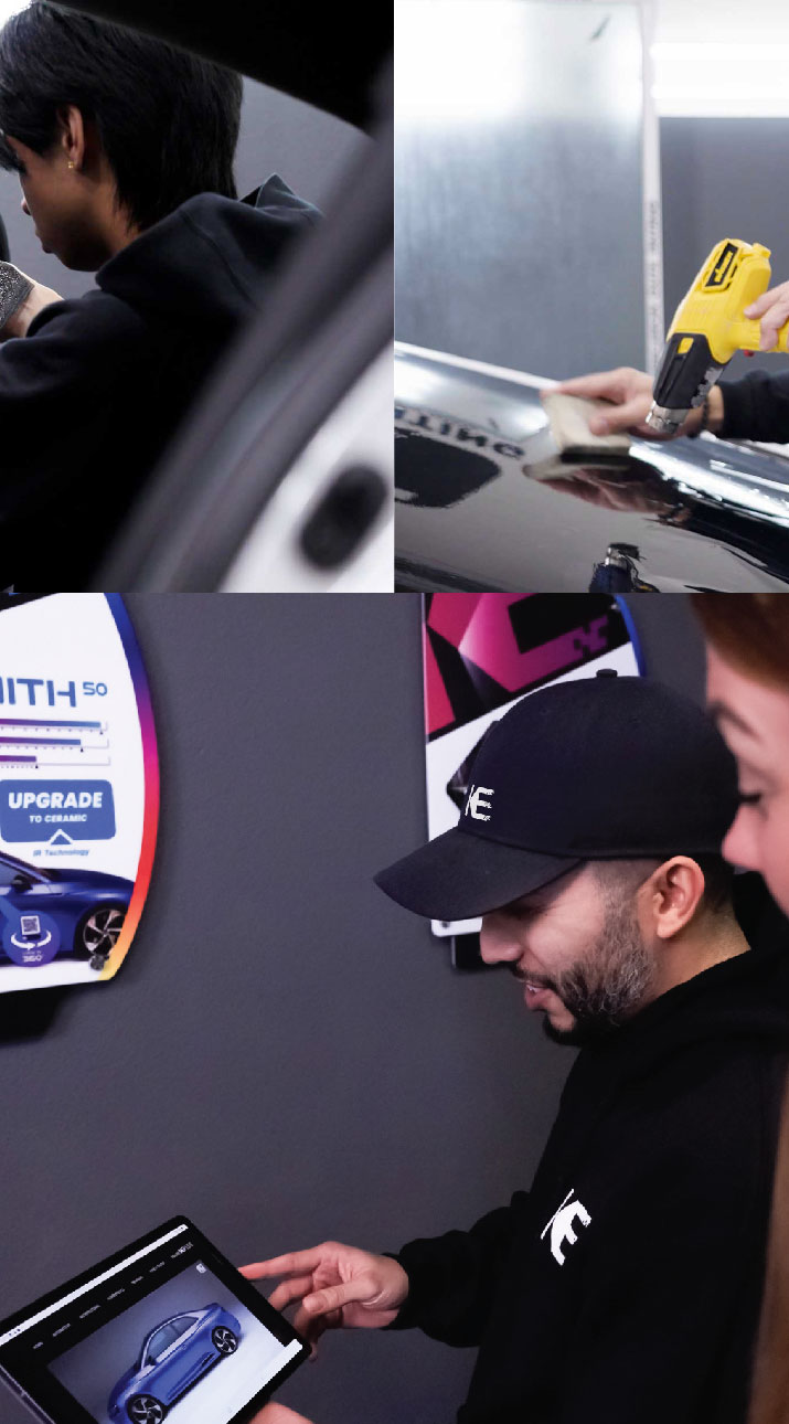 Kepler Dealer Showing Car Window Film Options to Customer in Carmichael, California
