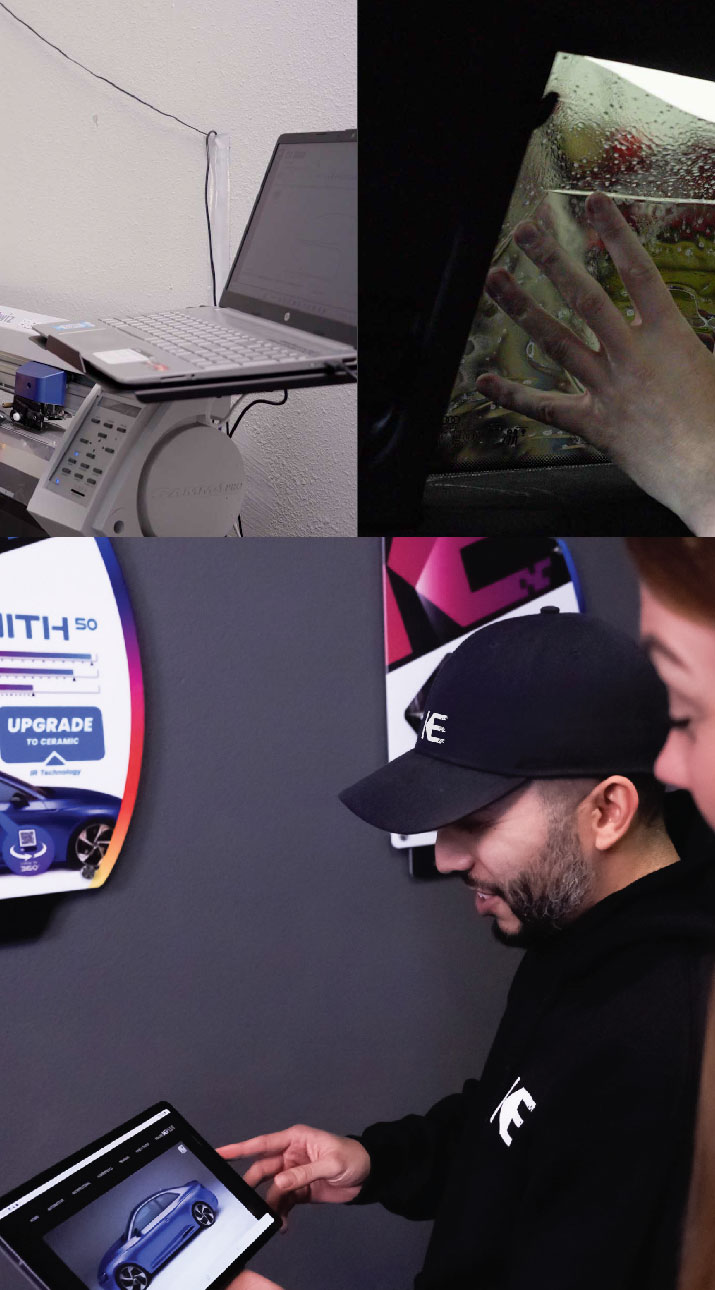 Kepler Dealer Showing Car Window Film Options to Customer in The Villages, Florida