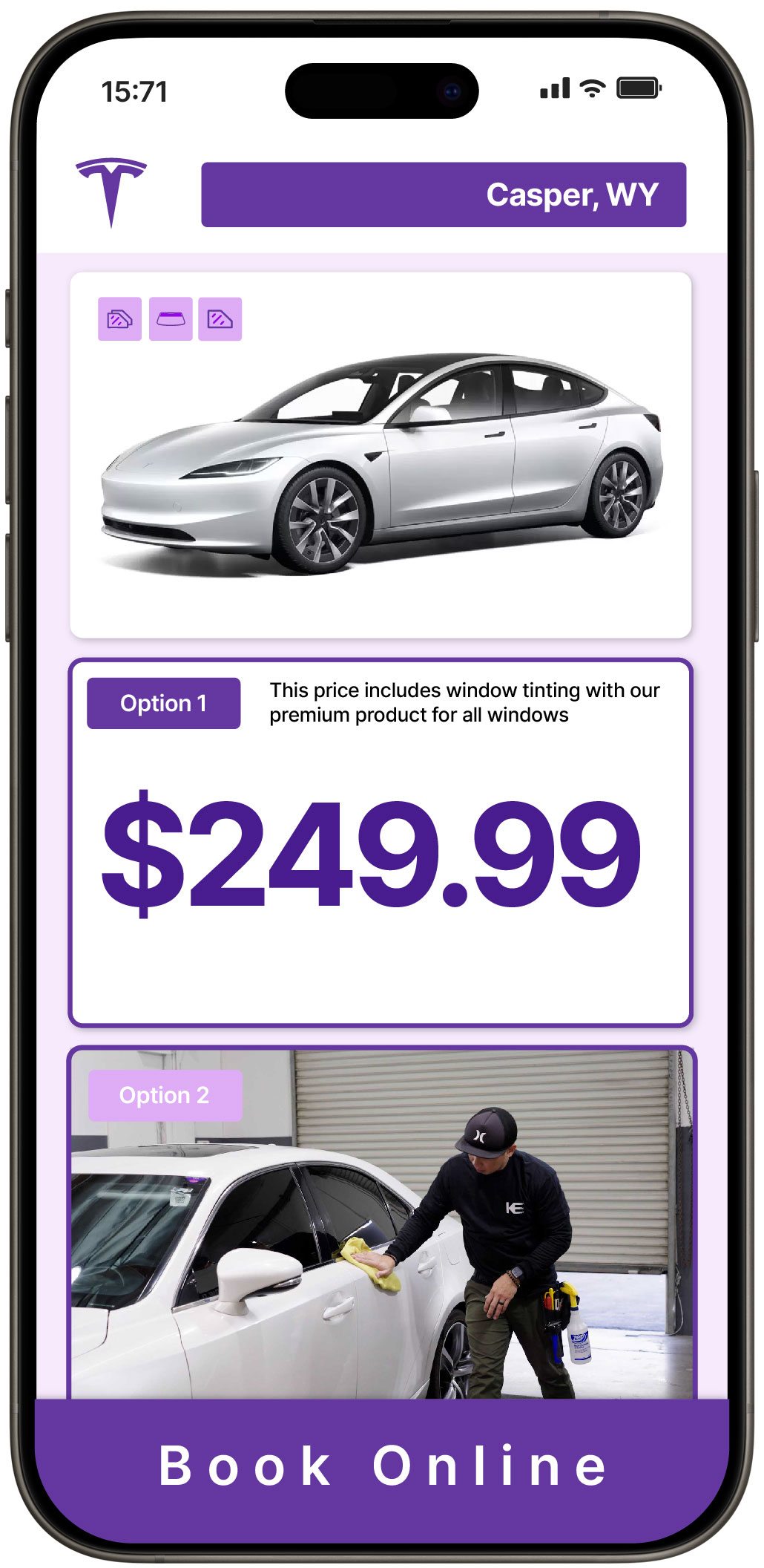 View Competitive Tesla Window Tinting Prices in Casper, Wyoming
