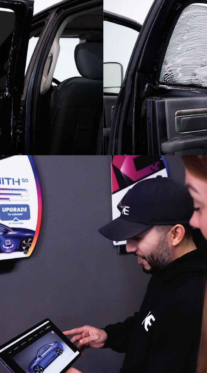 Kepler Dealer Showing Car Window Film Options to Customer in Goshen, Indiana