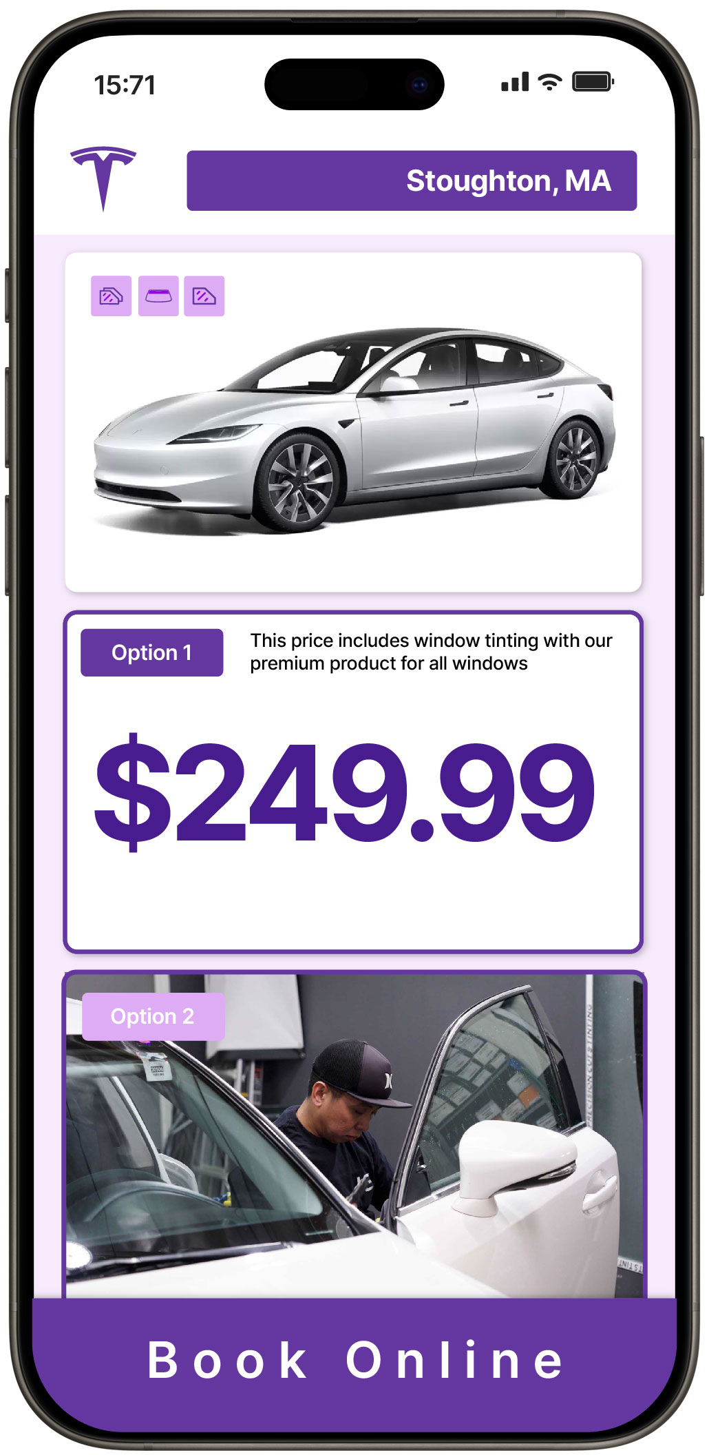 View Reasonable Tesla Window Tinting Costs in Stoughton, Massachusetts