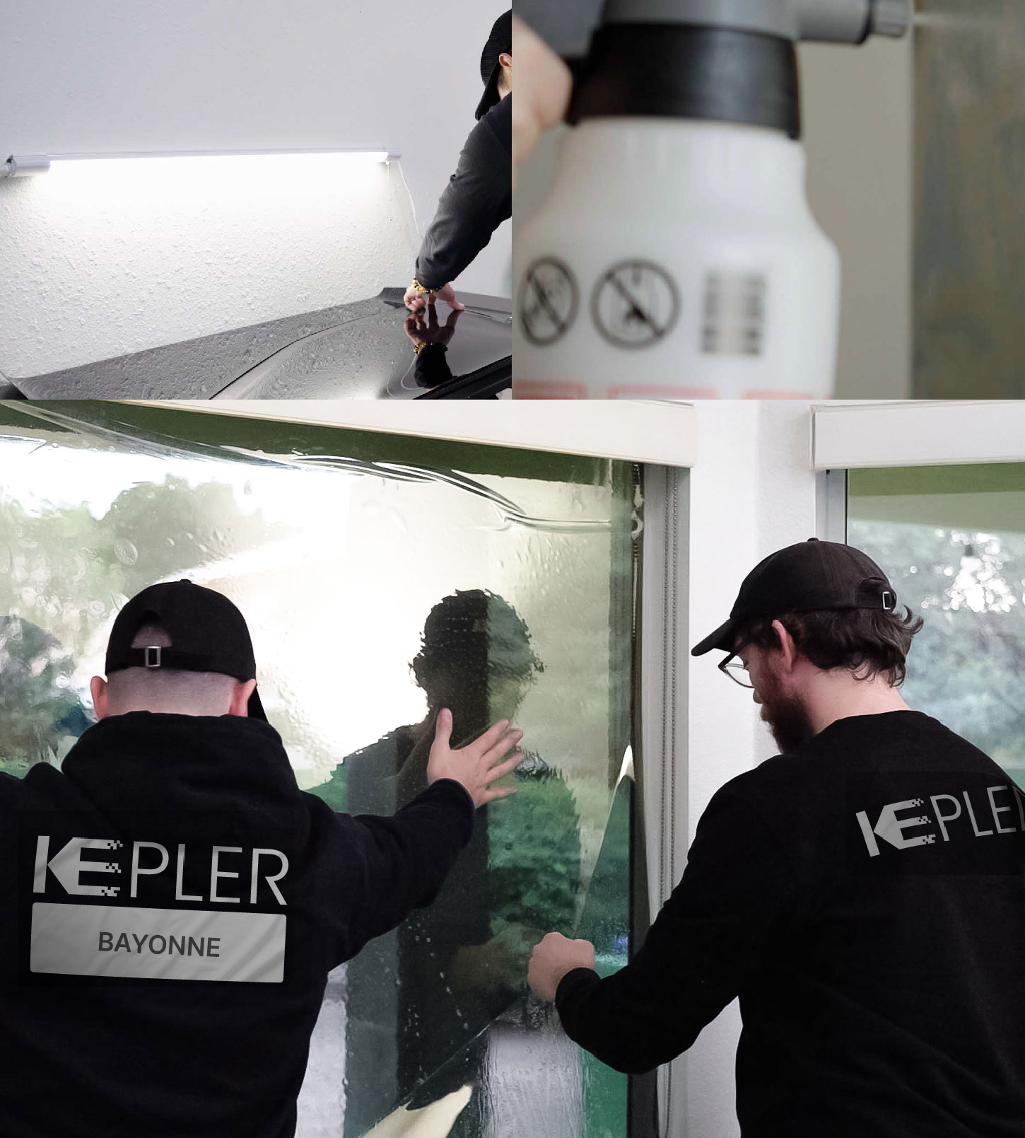 Expert Technician Fitting Ceramic Window Tint to Home in Bayonne