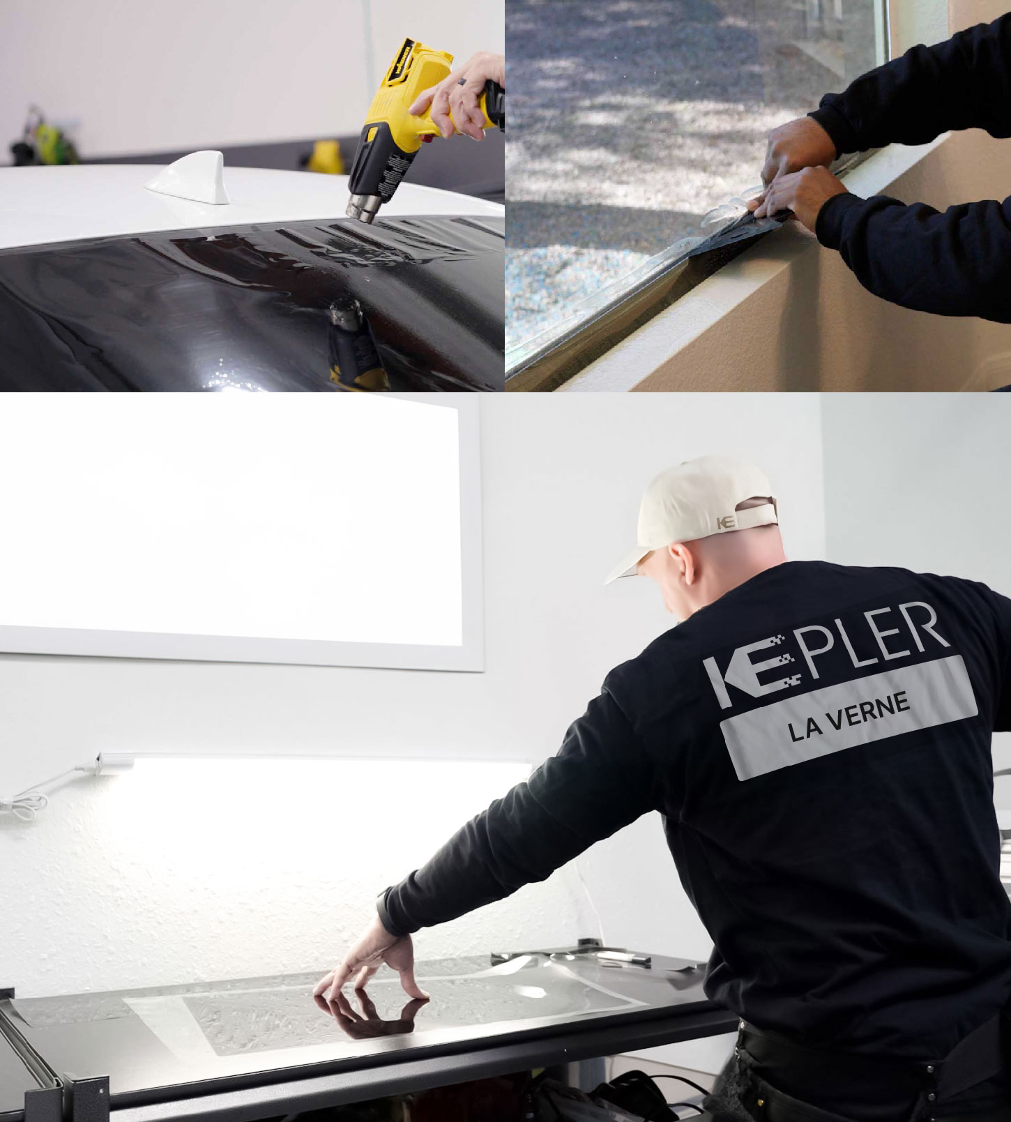Window Tinting Specialist Cutting Film in La Verne, California