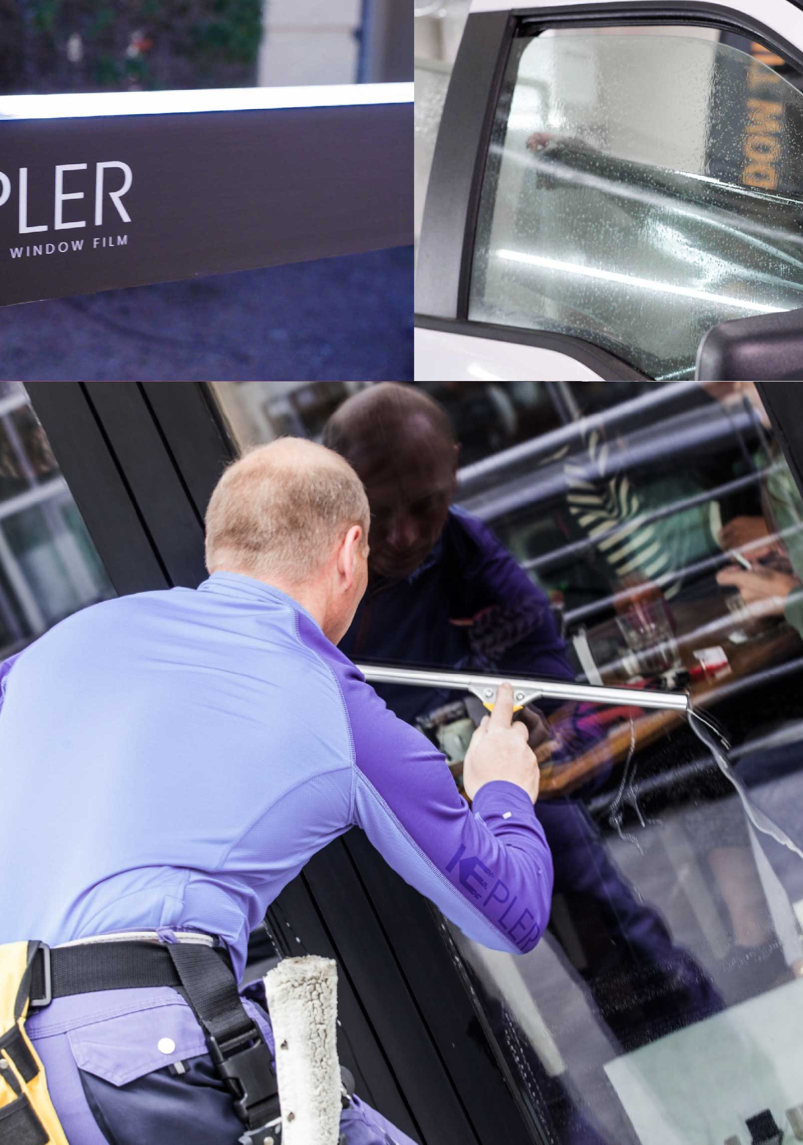 Kepler Skilled Applying Anti-Graffiti Window Film to a Chesapeake Shop Front
