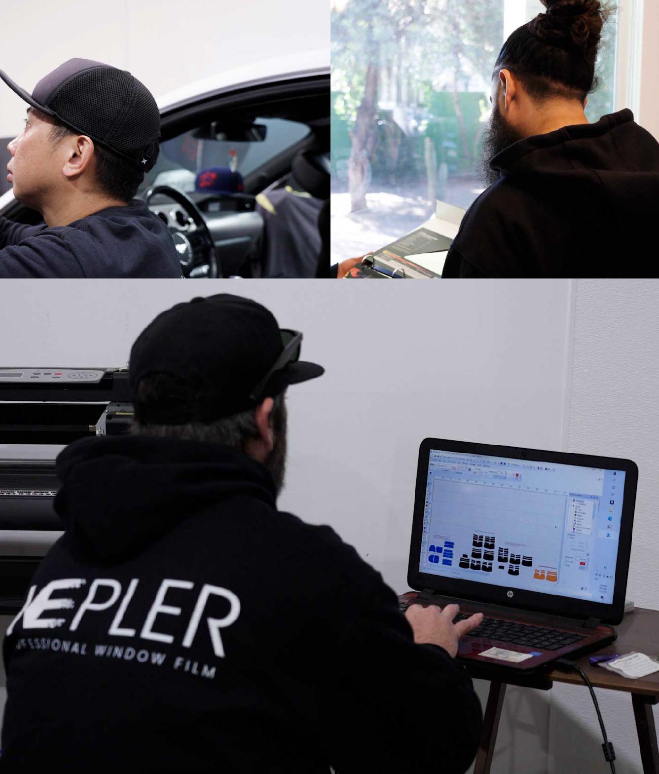 Ceramic Window Tinting Expert Cutting Film in Neenah, Wisconsin