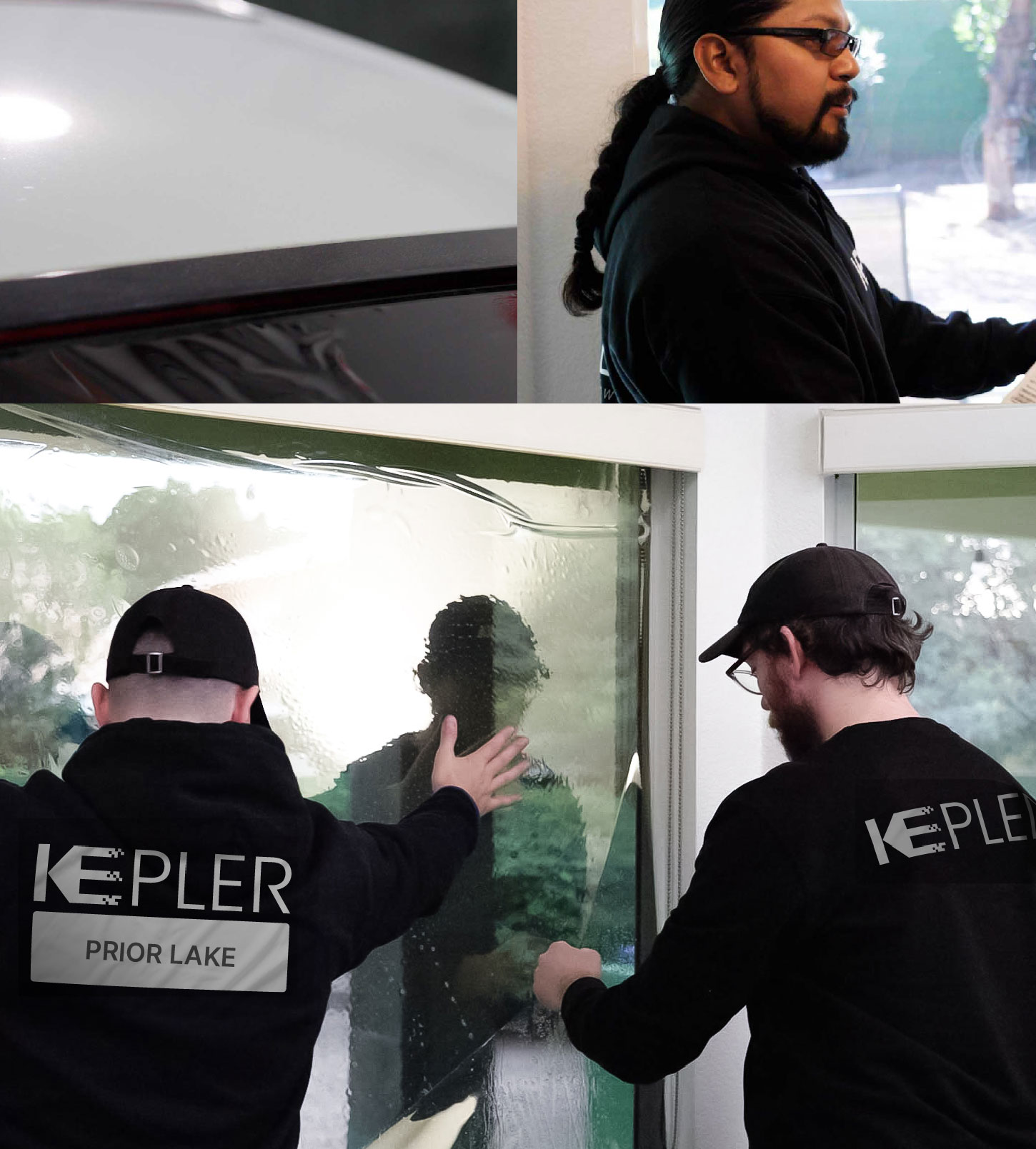 Expert Technician Installing Advanced Window Tint to Home in Prior Lake