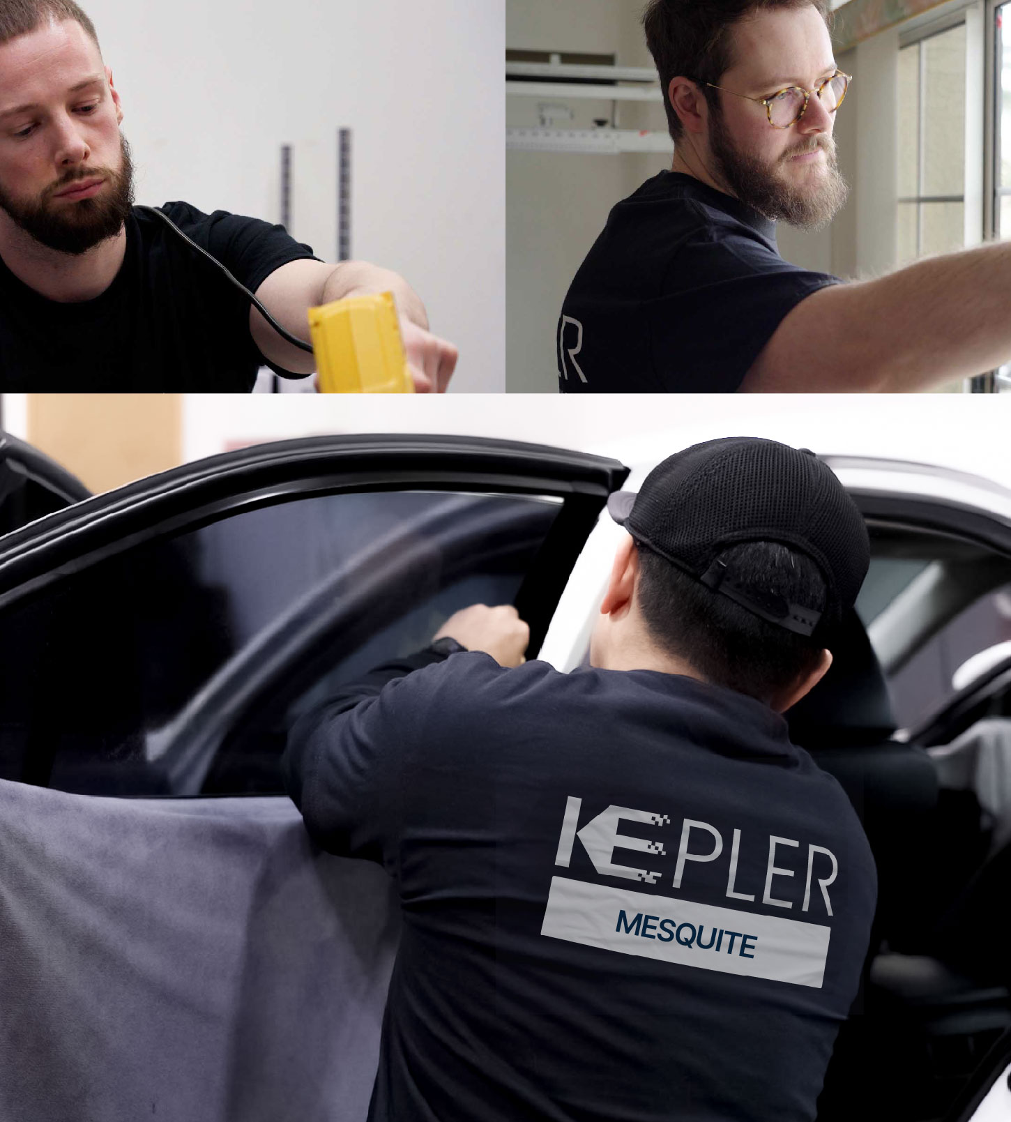 Automotive Window Tinting Expert Applying Film in Mesquite, Nevada