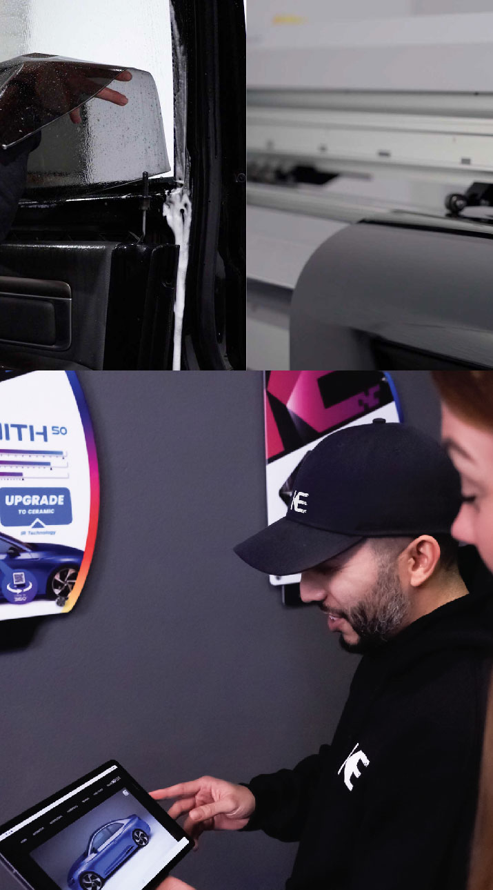 Kepler Dealer Showing Car Window Film Options to Customer in Evergreen Park, Illinois