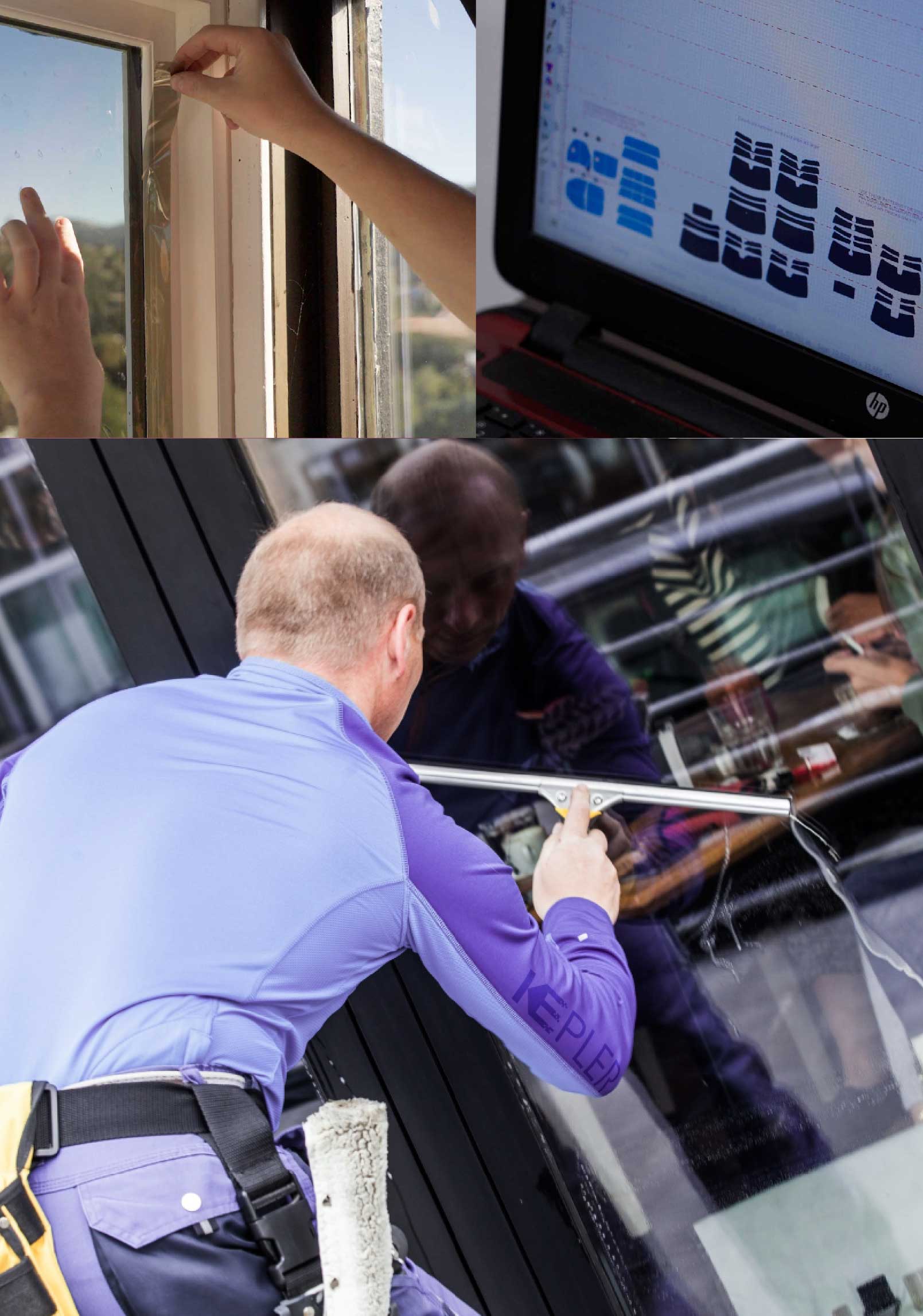Kepler Expert Applying Anti-Graffiti Window Film to a Haslett Shop Front