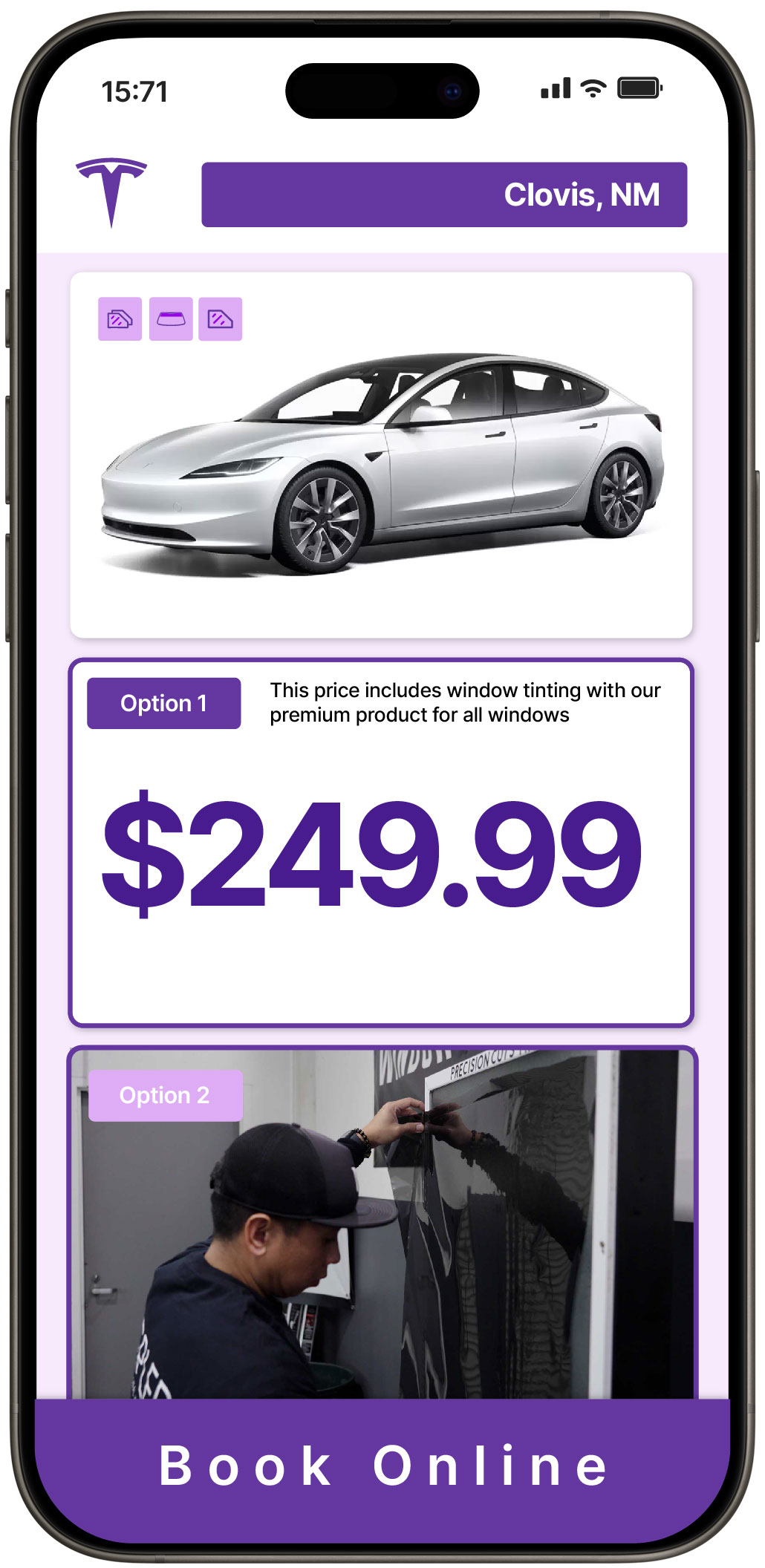 View Competitive Tesla Window Tinting Prices in Clovis, New Mexico