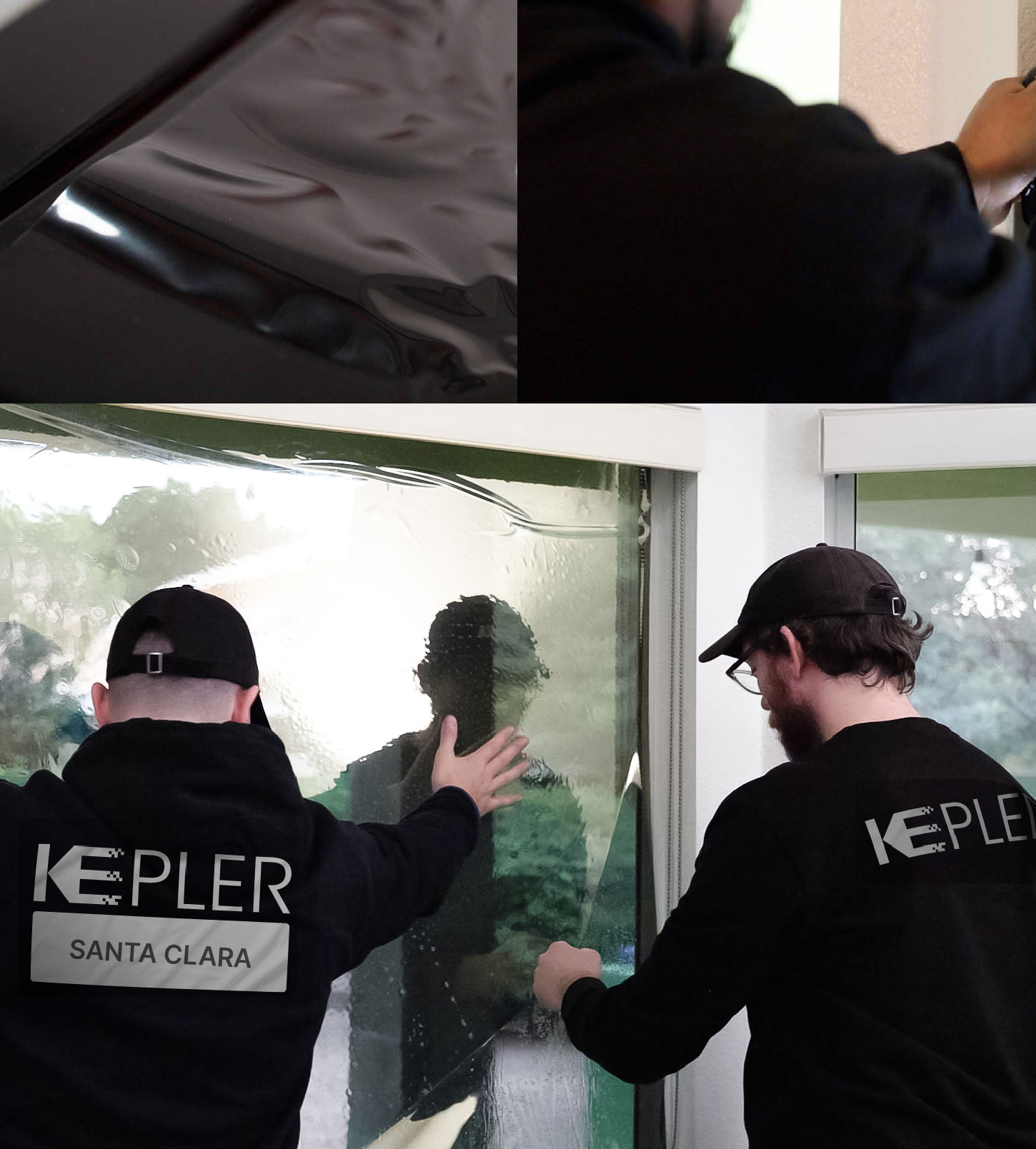 Kepler Technician Installing High-tech Window Tint to Home in Santa Clara