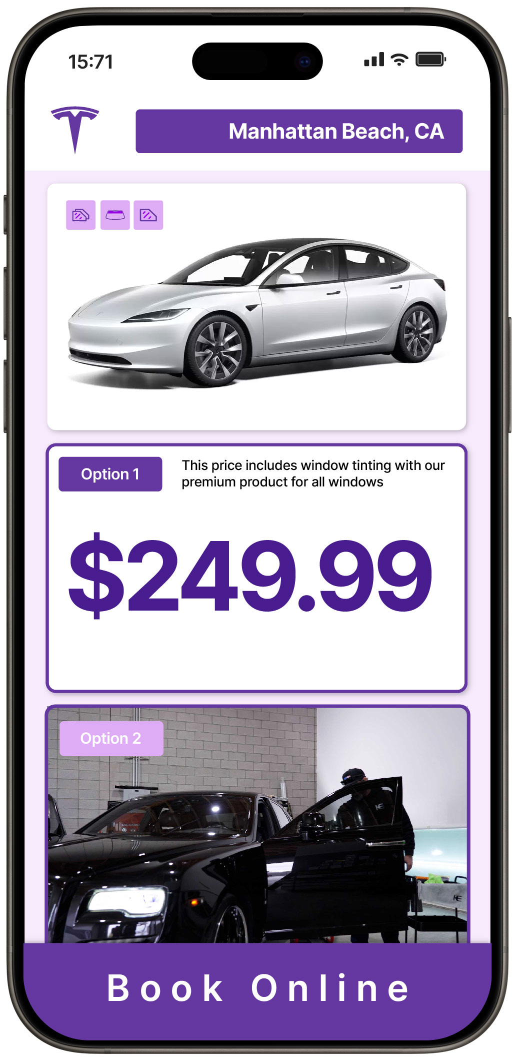 View Competitive Tesla Window Tinting Prices in Manhattan Beach, California