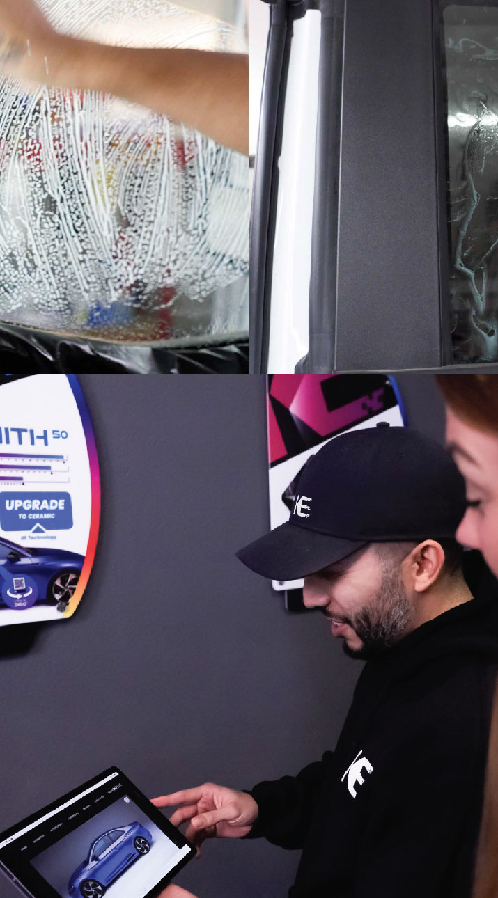 Kepler Dealer Showing Car Window Film Options to Customer in Newark, Delaware