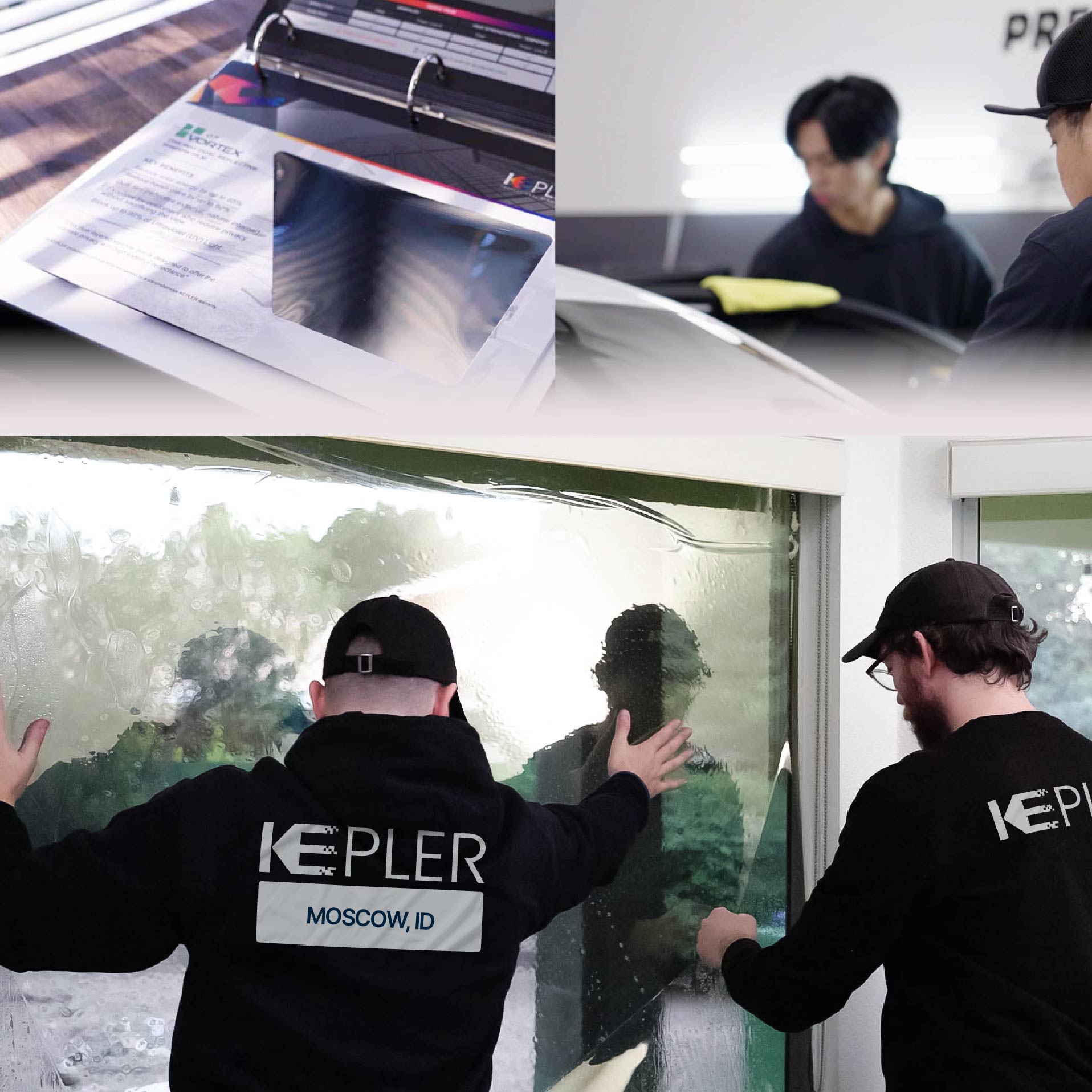 Kepler Specialist Performing Commercial Window Tinting in Moscow Moscow