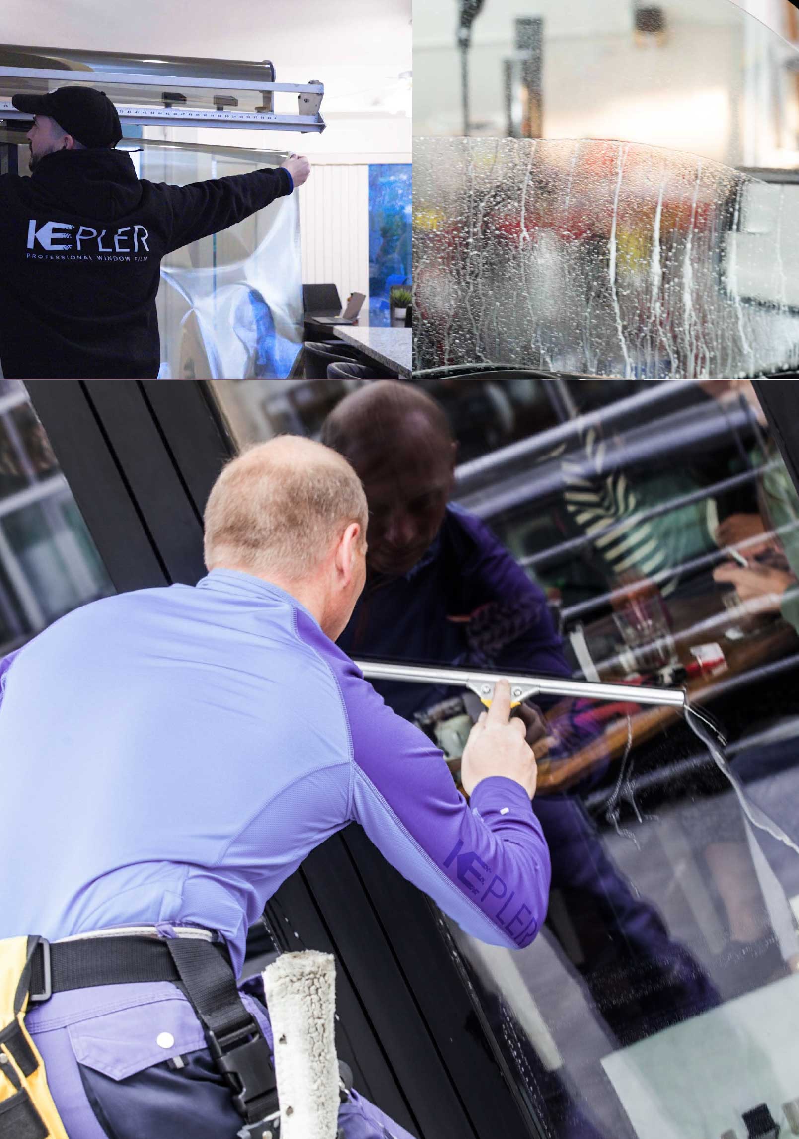 Kepler Professional Applying Anti-Graffiti Window Film to a Harvey Shop Front