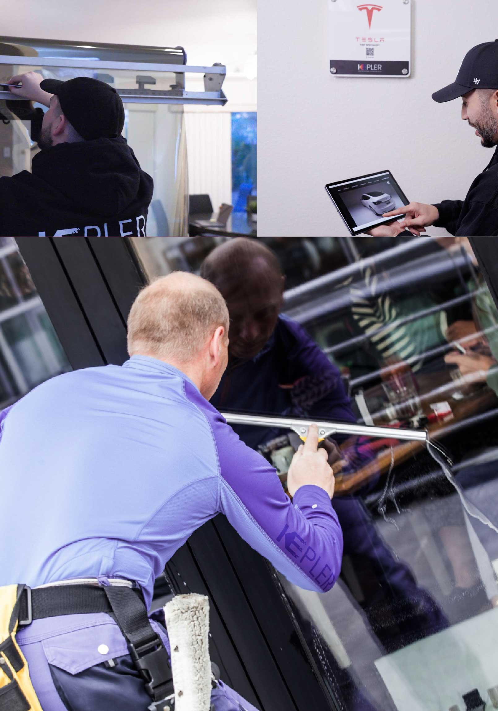 Kepler Skilled Applying Anti-Graffiti Window Film to a Arlington Shop Front