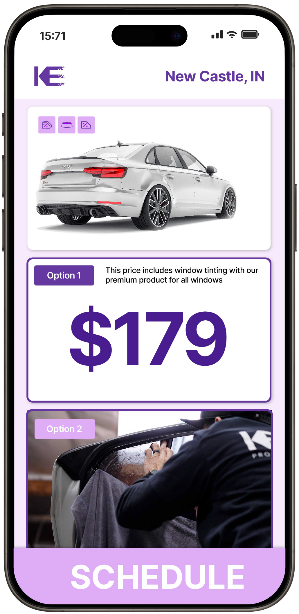 View Competitive Car Window Tinting Prices in New Castle, Indiana