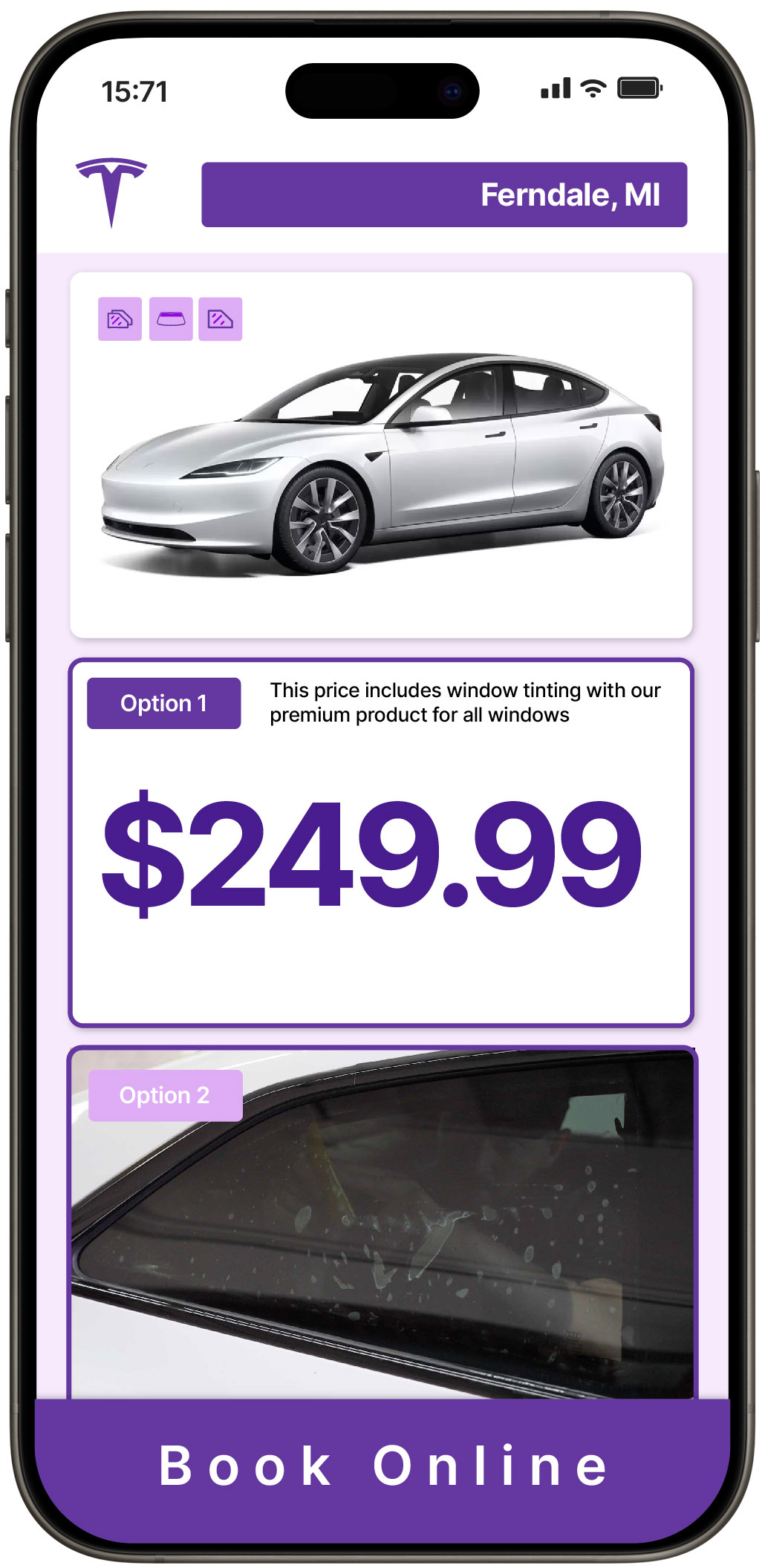View Competitive Tesla Window Tinting Prices in Ferndale, Michigan