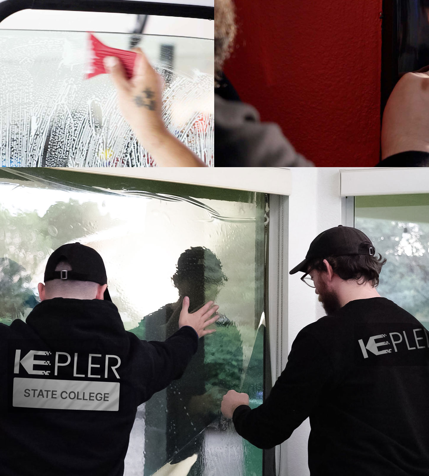 Kepler Technician Applying Advanced Window Tint to Home in State College