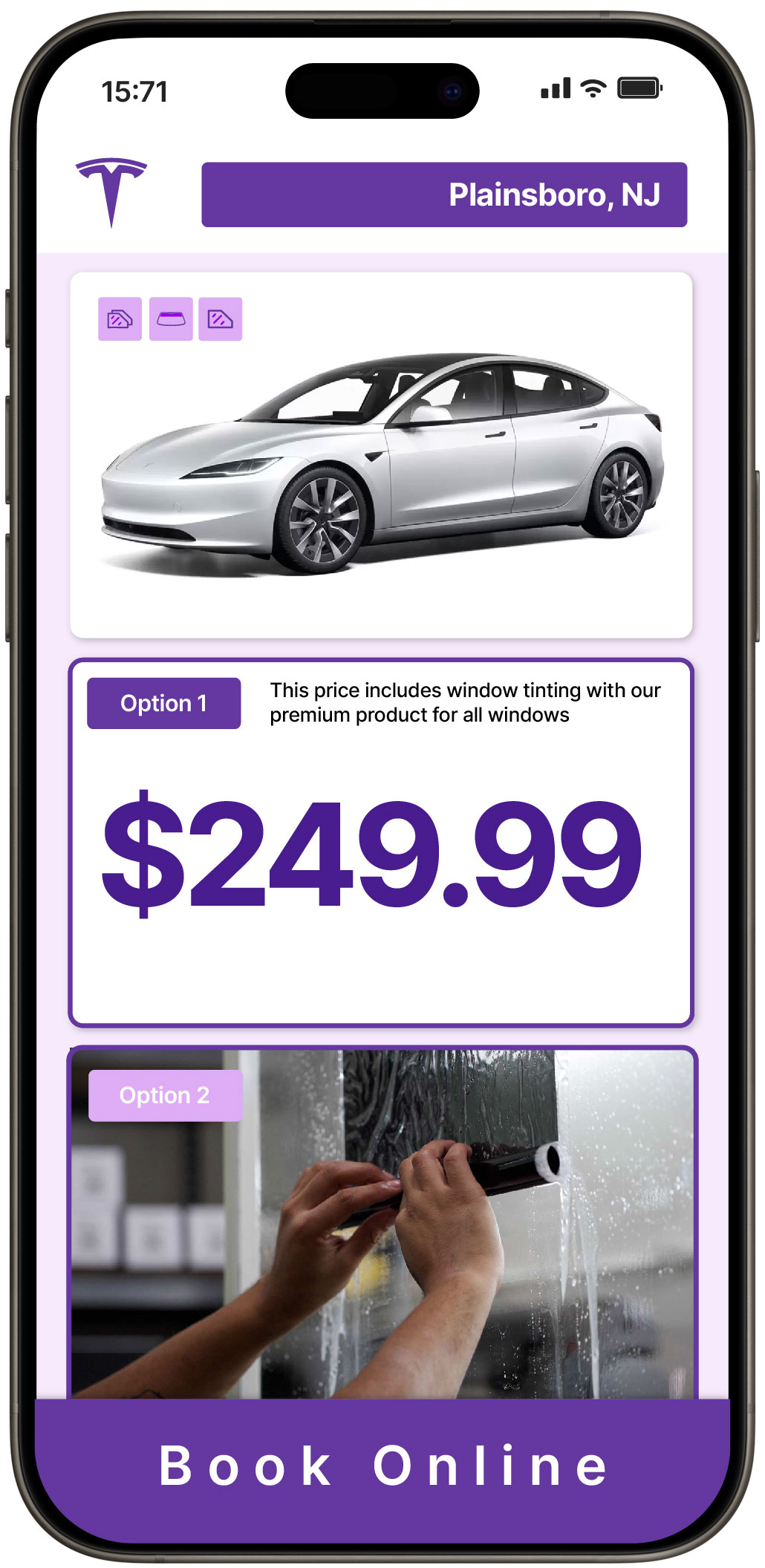 View Affordable Tesla Window Tinting Prices in Plainsboro, New Jersey