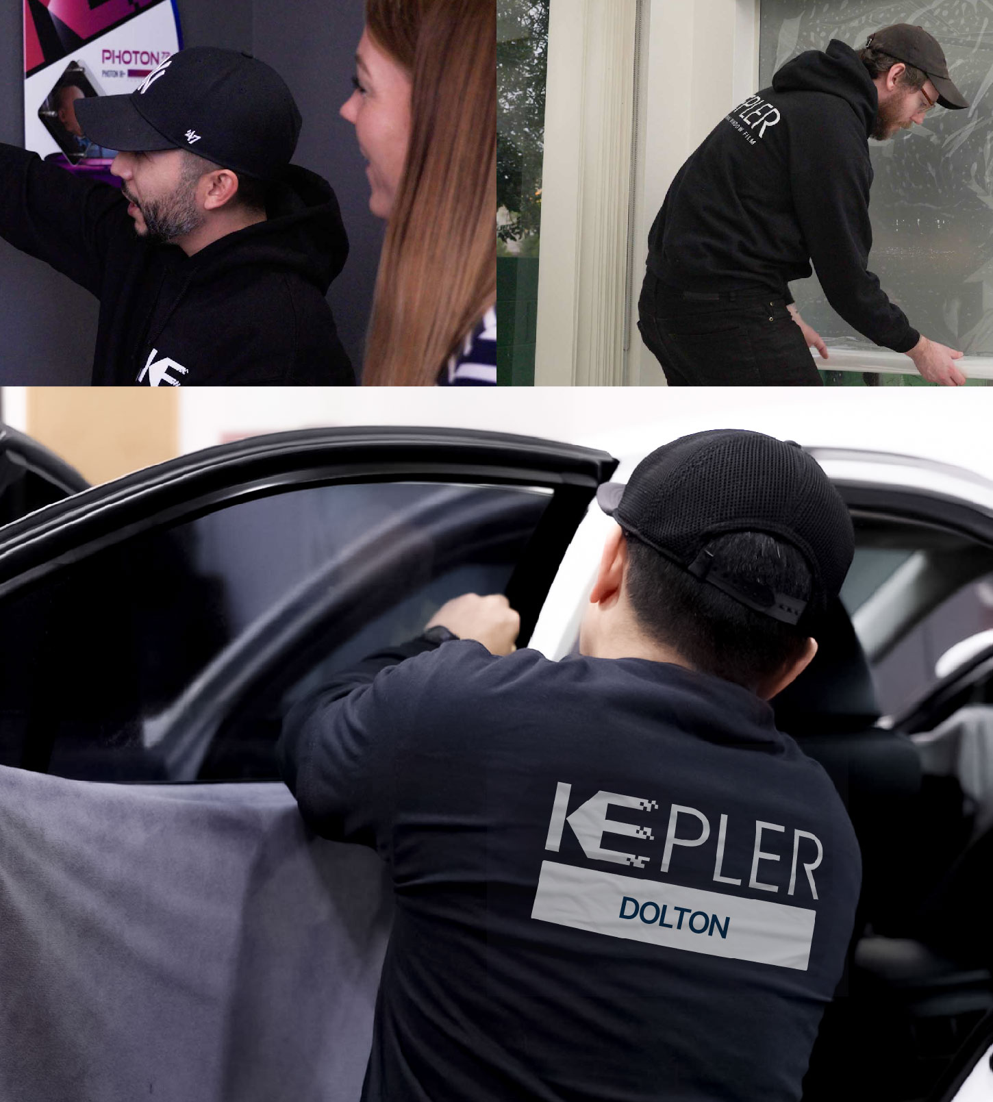 Automotive Window Tinting Expert Applying Film in Dolton, Illinois