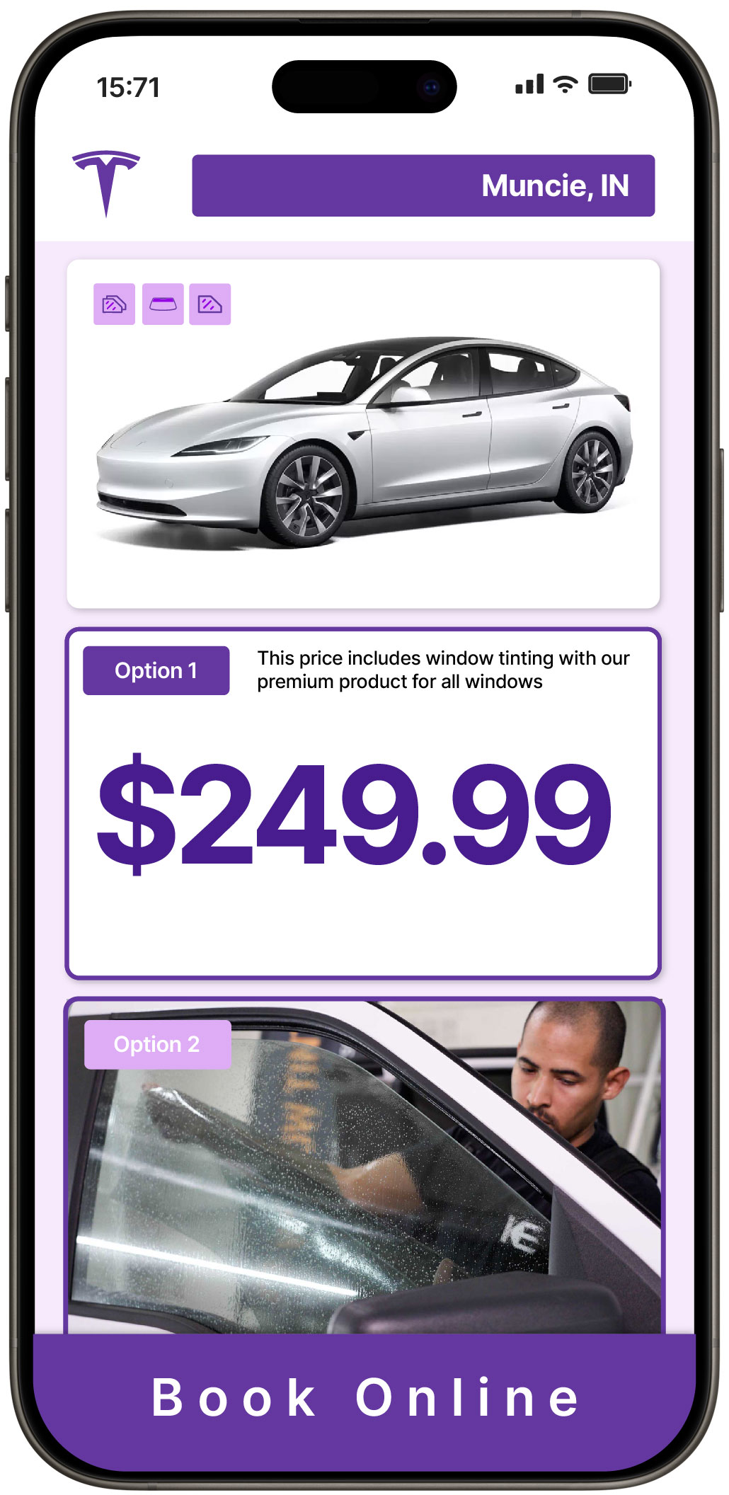 View Reasonable Tesla Window Tinting Costs in Muncie, Indiana