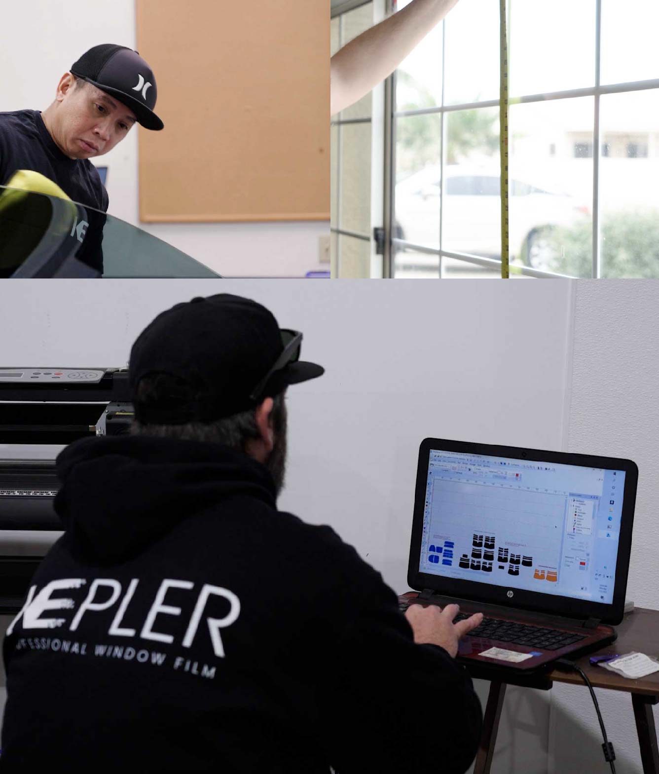 Ceramic Window Tinting Expert Cutting Film in Monroe, Louisiana