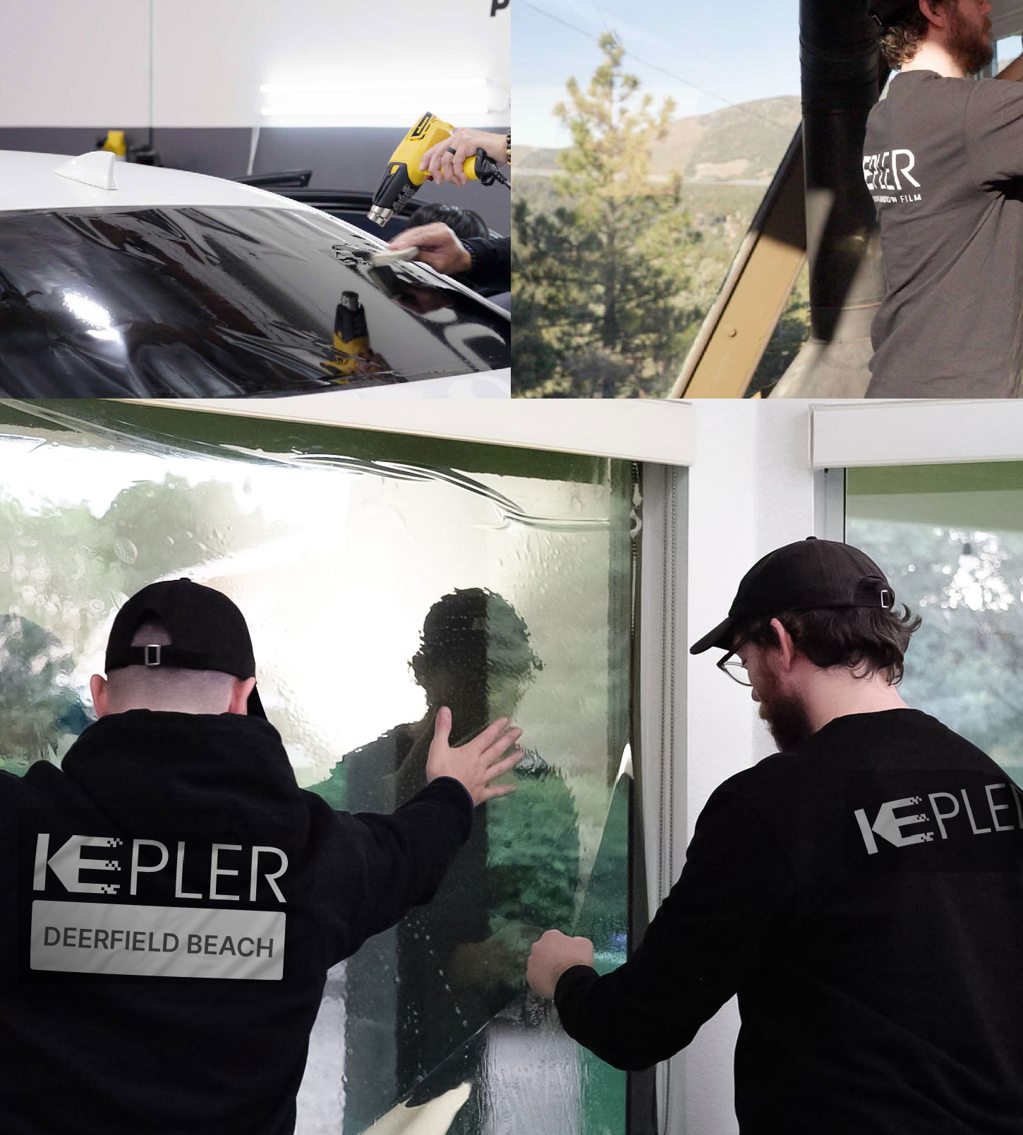 Kepler Technician Fitting Advanced Window Tint to Home in Deerfield Beach