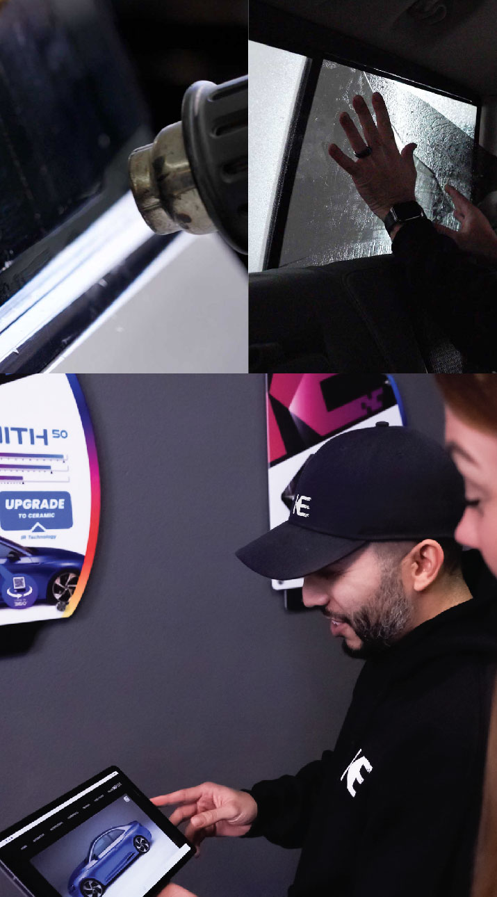 Kepler Dealer Showing Car Window Film Options to Customer in Plant City, Florida