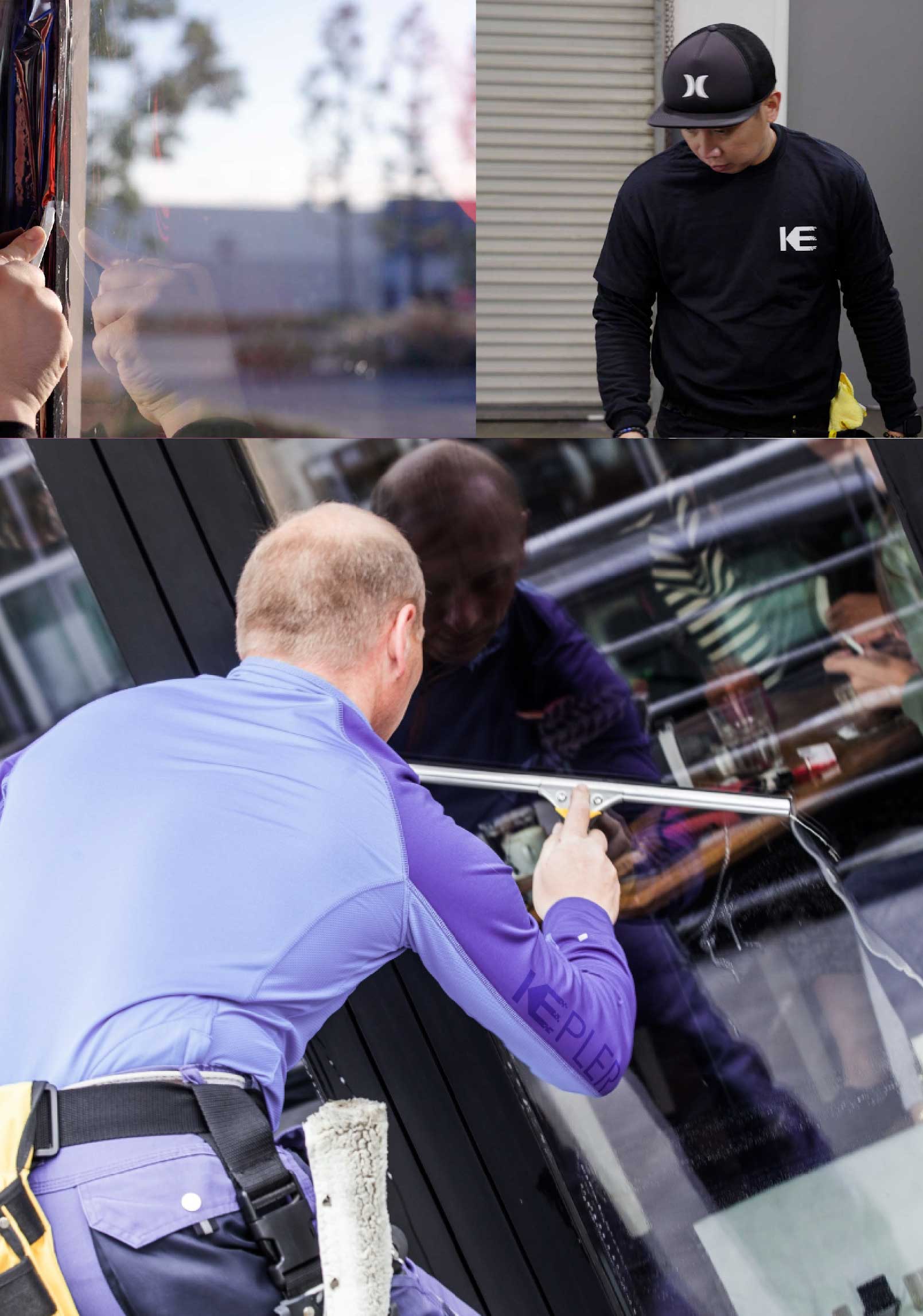 Kepler Professional Applying Anti-Graffiti Window Film to a Immokalee Shop Front