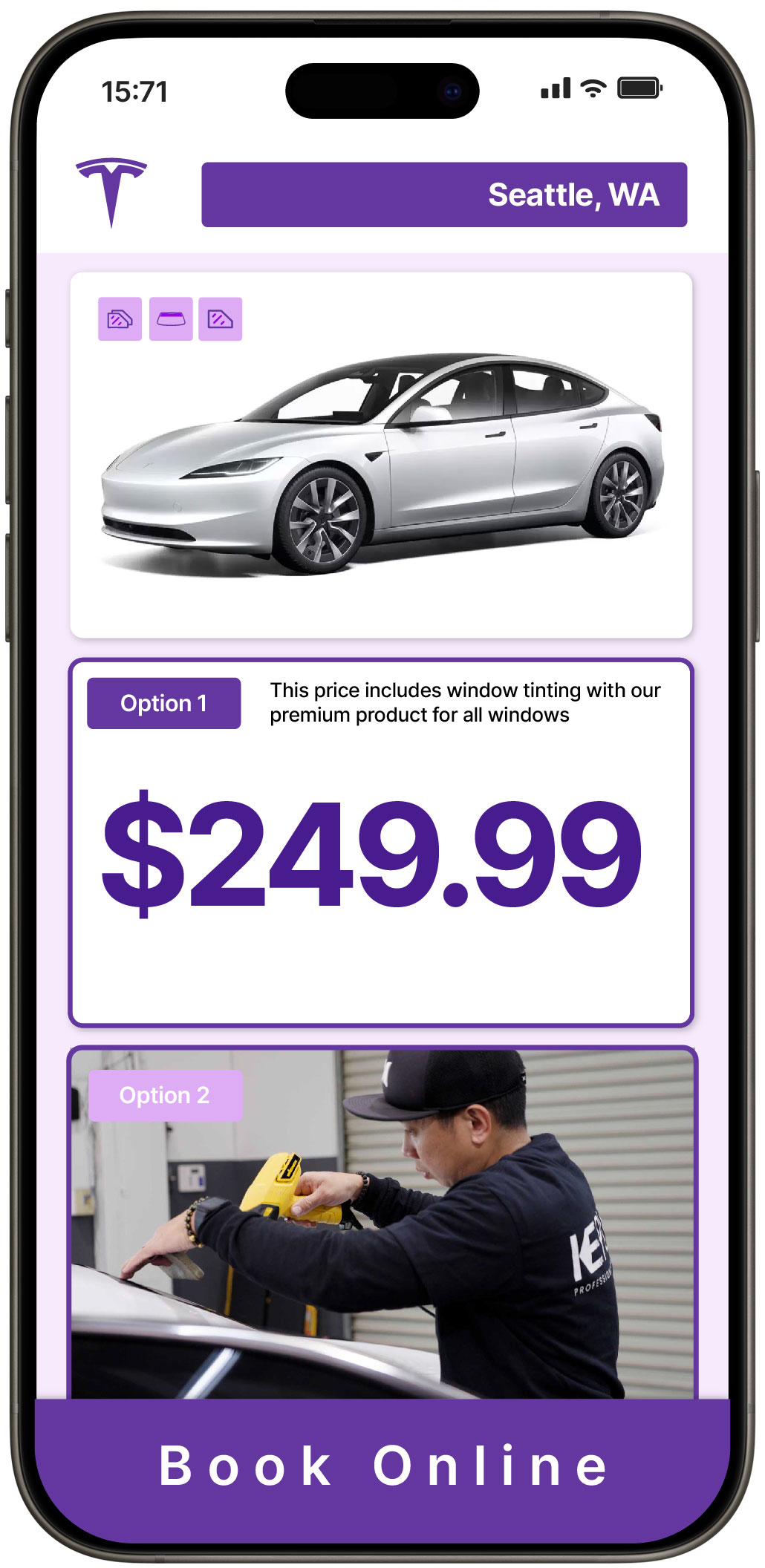 View Reasonable Tesla Window Tinting Rates in Seattle, Washington