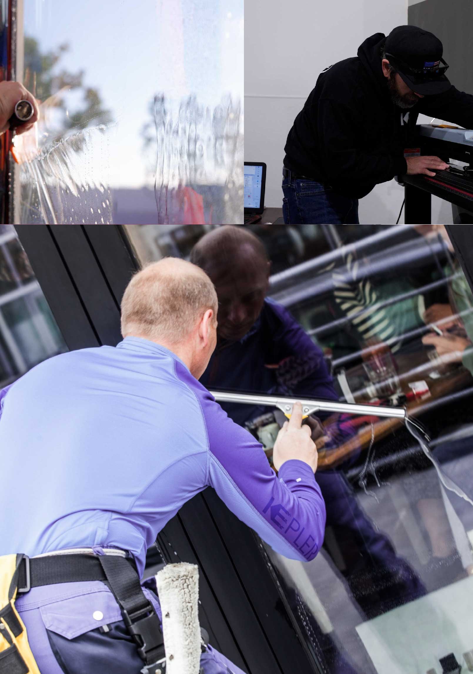 Kepler Expert Applying Anti-Graffiti Window Film to a Portsmouth Shop Front
