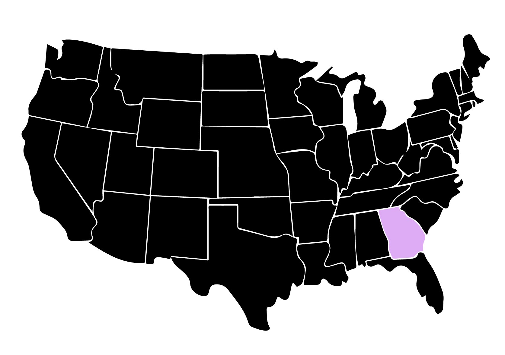 Map Showing Location of Kepler Window Tinters in Duluth, Georgia with Purple Area on the State