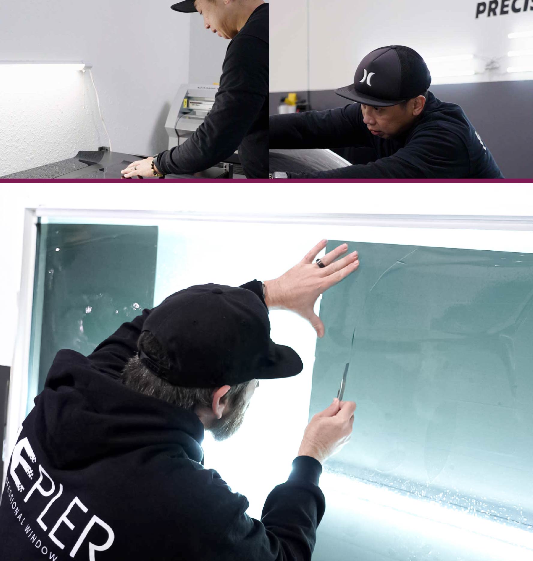 Window Tinting Specialist Cutting Film in South Carolina