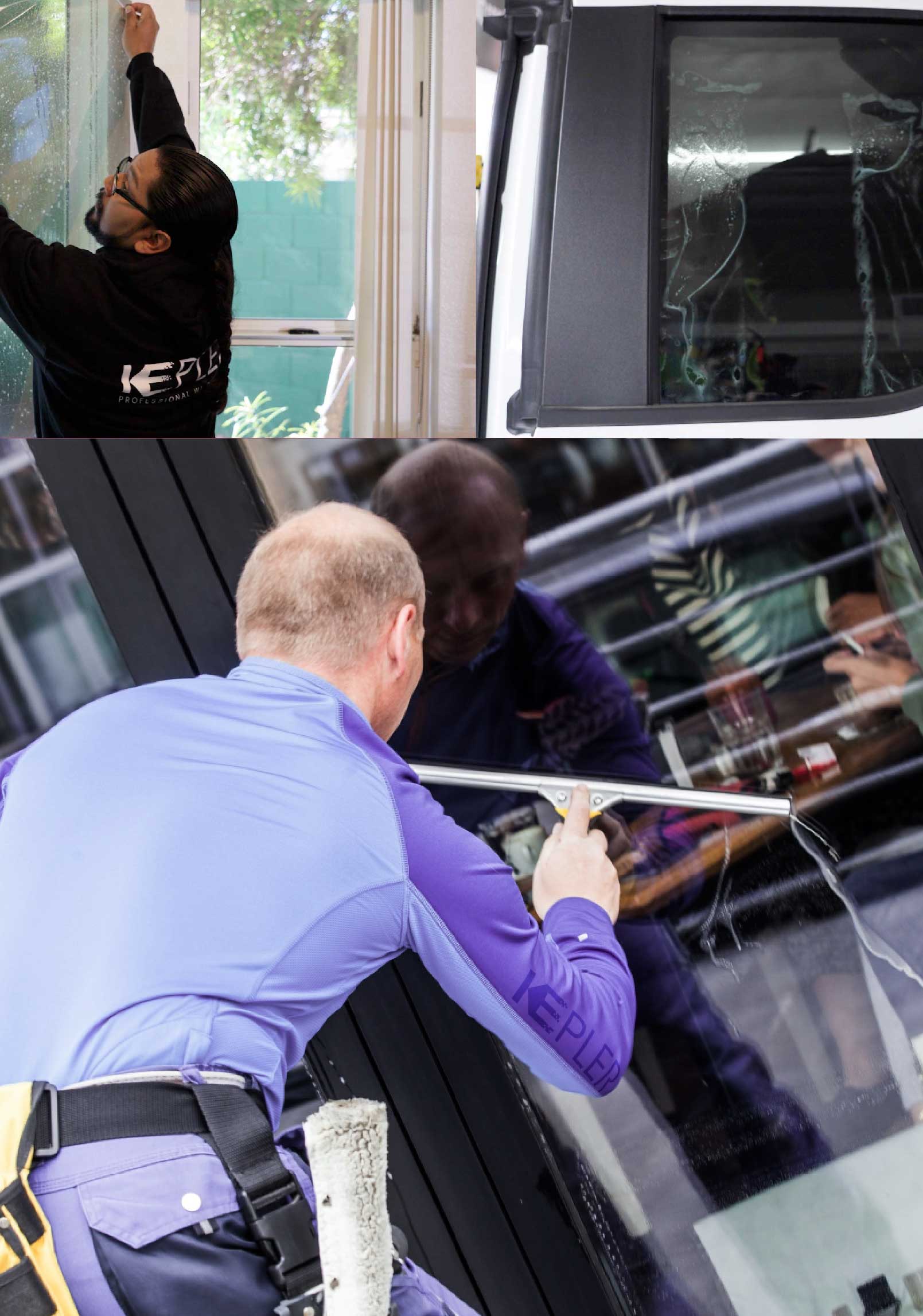 Kepler Skilled Applying Anti-Graffiti Window Film to a Holbrook Shop Front