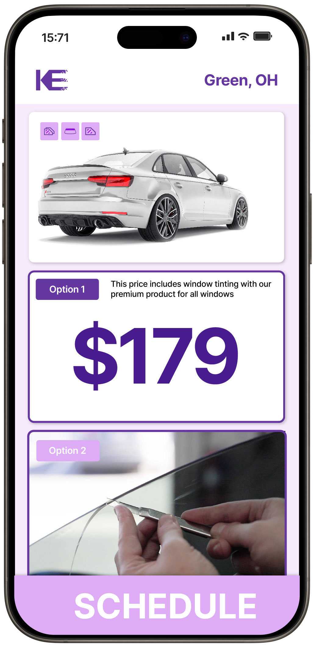 View Competitive Car Window Tinting Prices in Green, Ohio