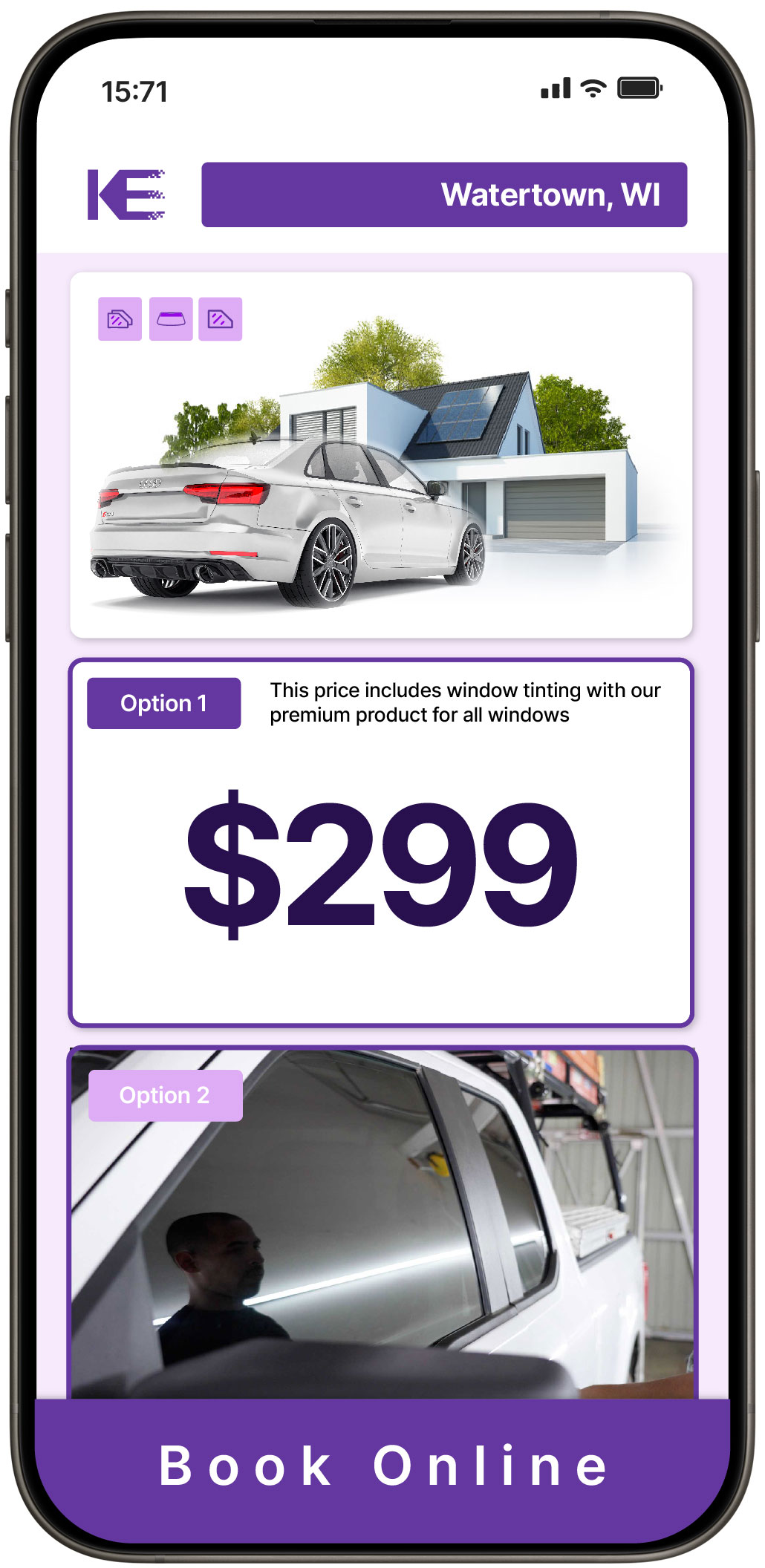 View Competitive Tesla Window Tinting Prices in Kaukauna, Wisconsin