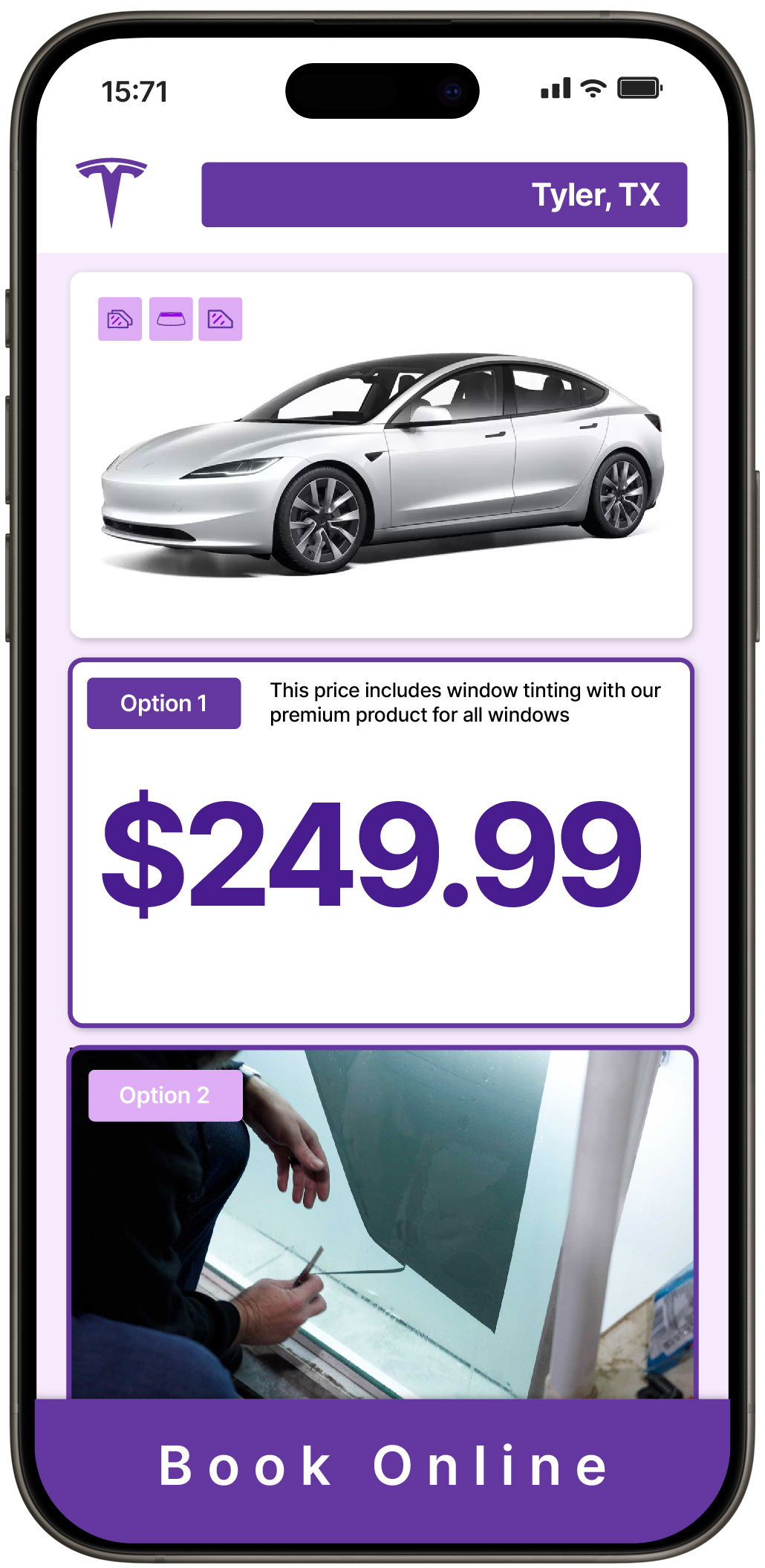 View Reasonable Tesla Window Tinting Prices in Tyler, Texas