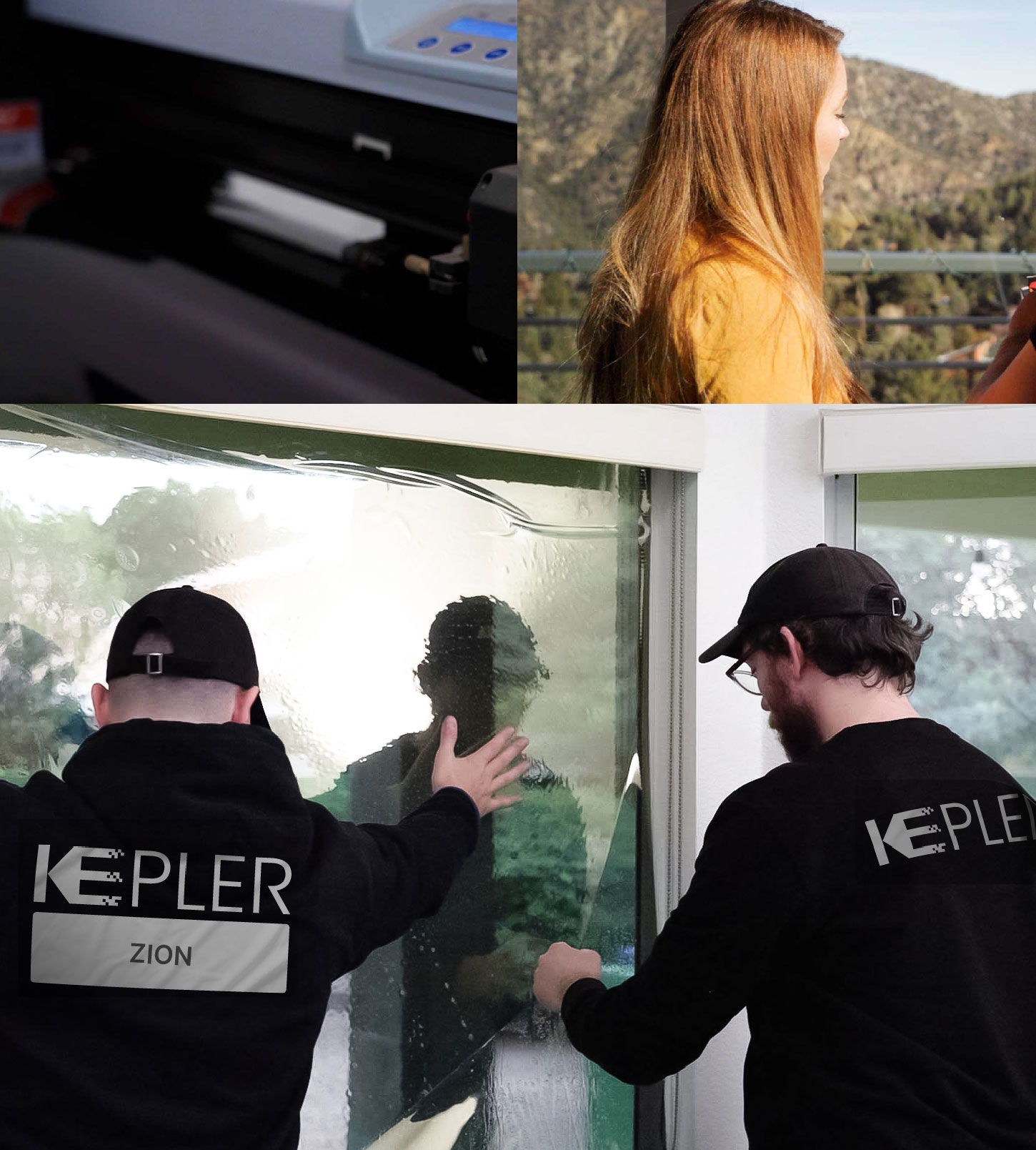 Kepler Technician Applying Advanced Window Tint to Home in Zion