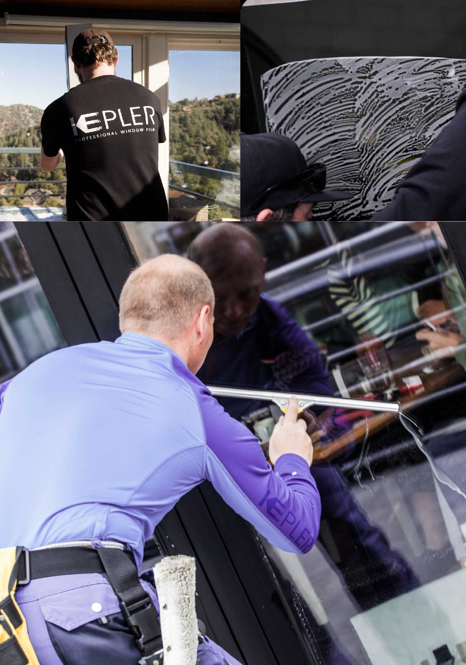 Kepler Professional Applying Anti-Graffiti Window Film to a East Providence Shop Front