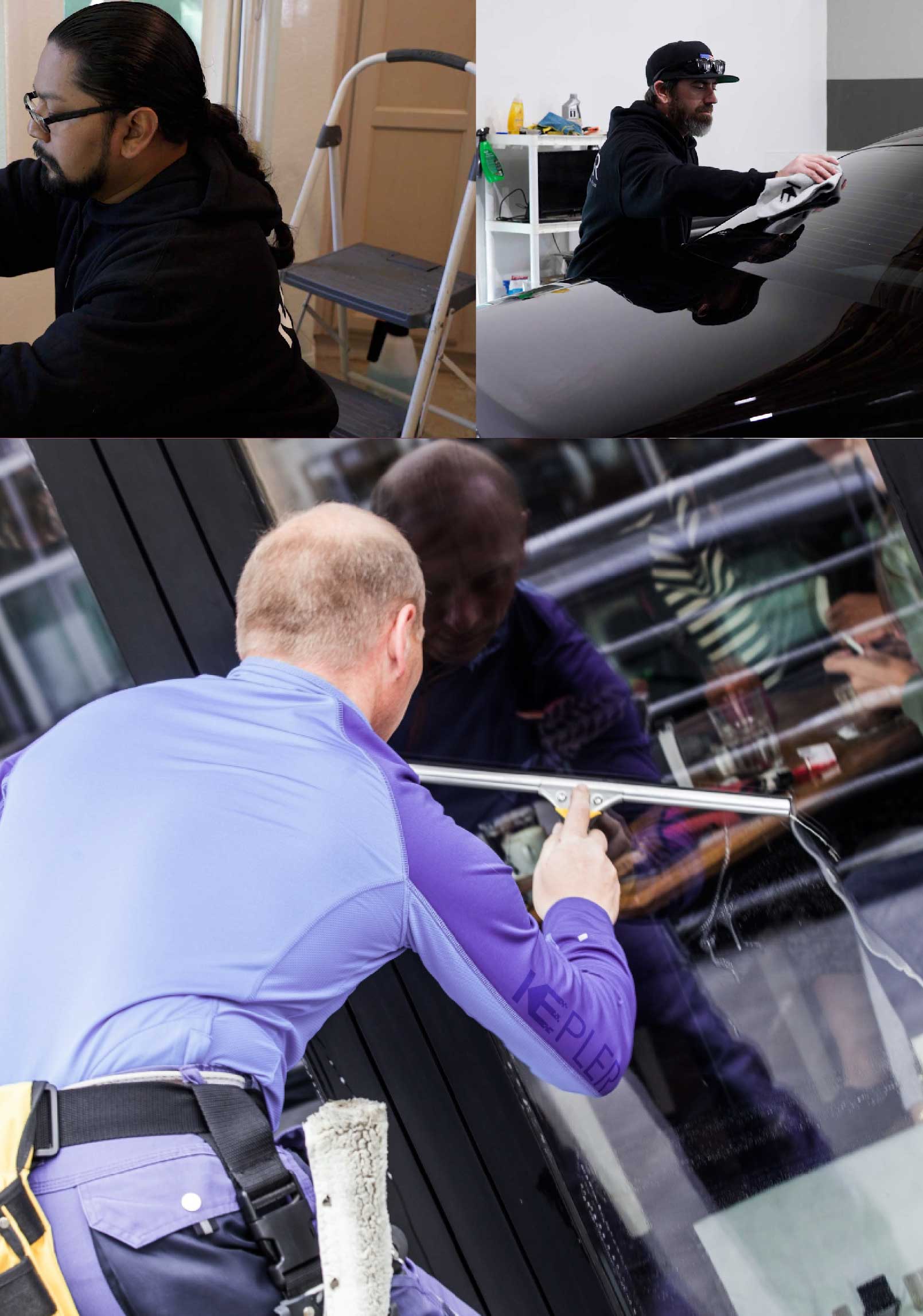 Kepler Skilled Applying Anti-Graffiti Window Film to a Edgewater Shop Front