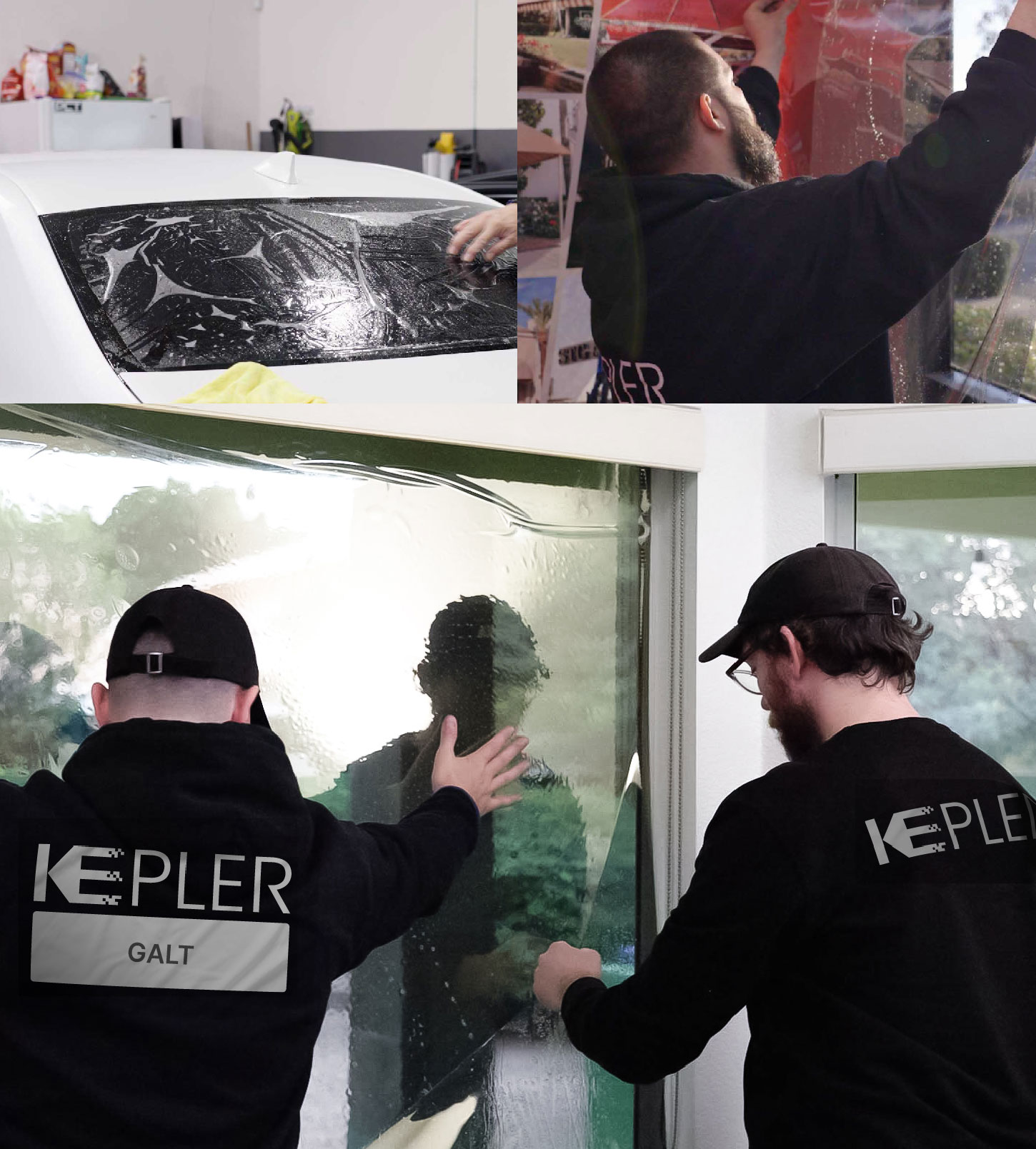 Expert Technician Installing High-tech Window Tint to Home in Galt